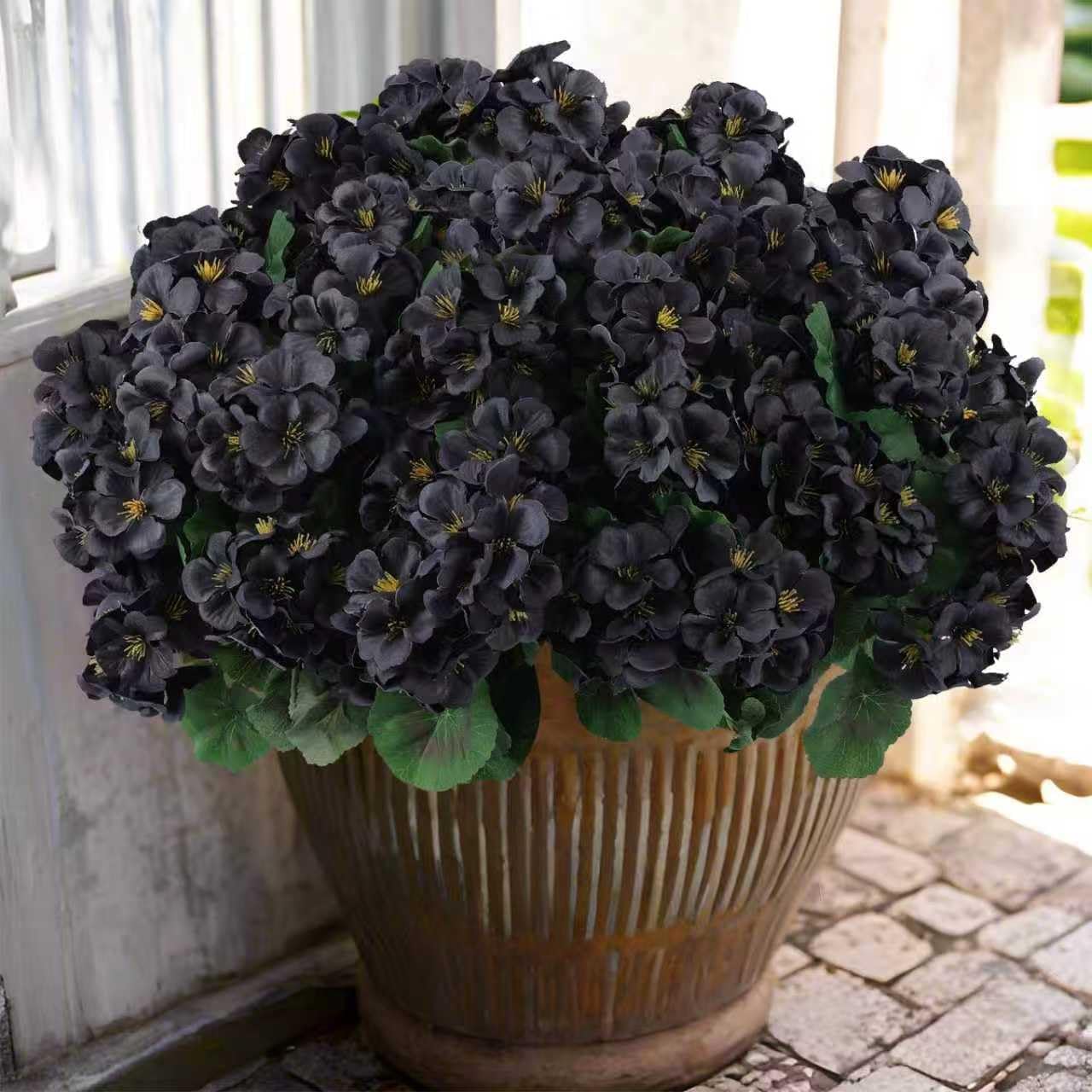 Hananona 12 Bundles Artificial Geranium Flowers for Outdoors