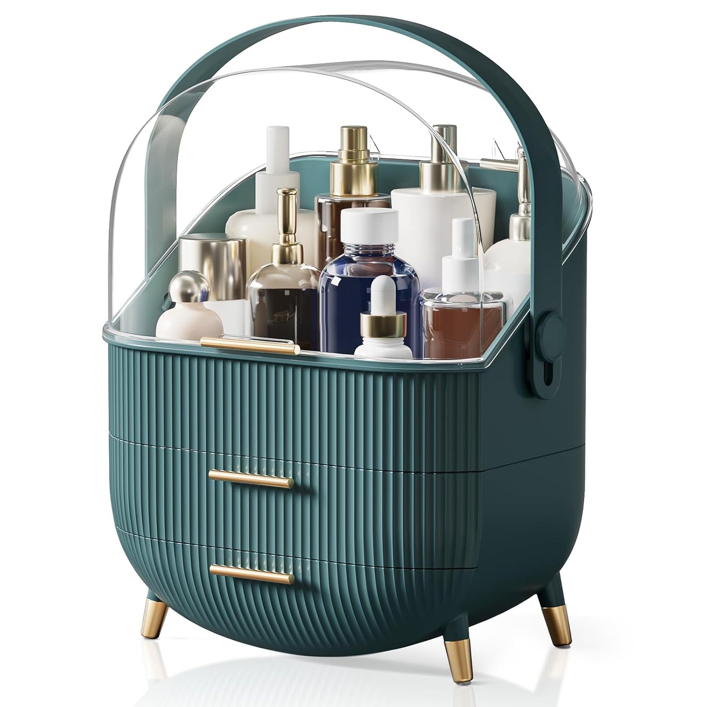Makeup Organizers for Vanity with Drawers and Transparent Cover
