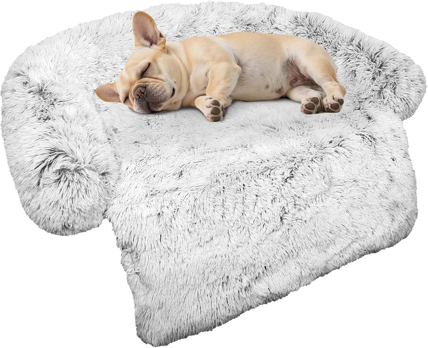 Calming Dog Bed Fluffy Plush Mat for Comfort and Support