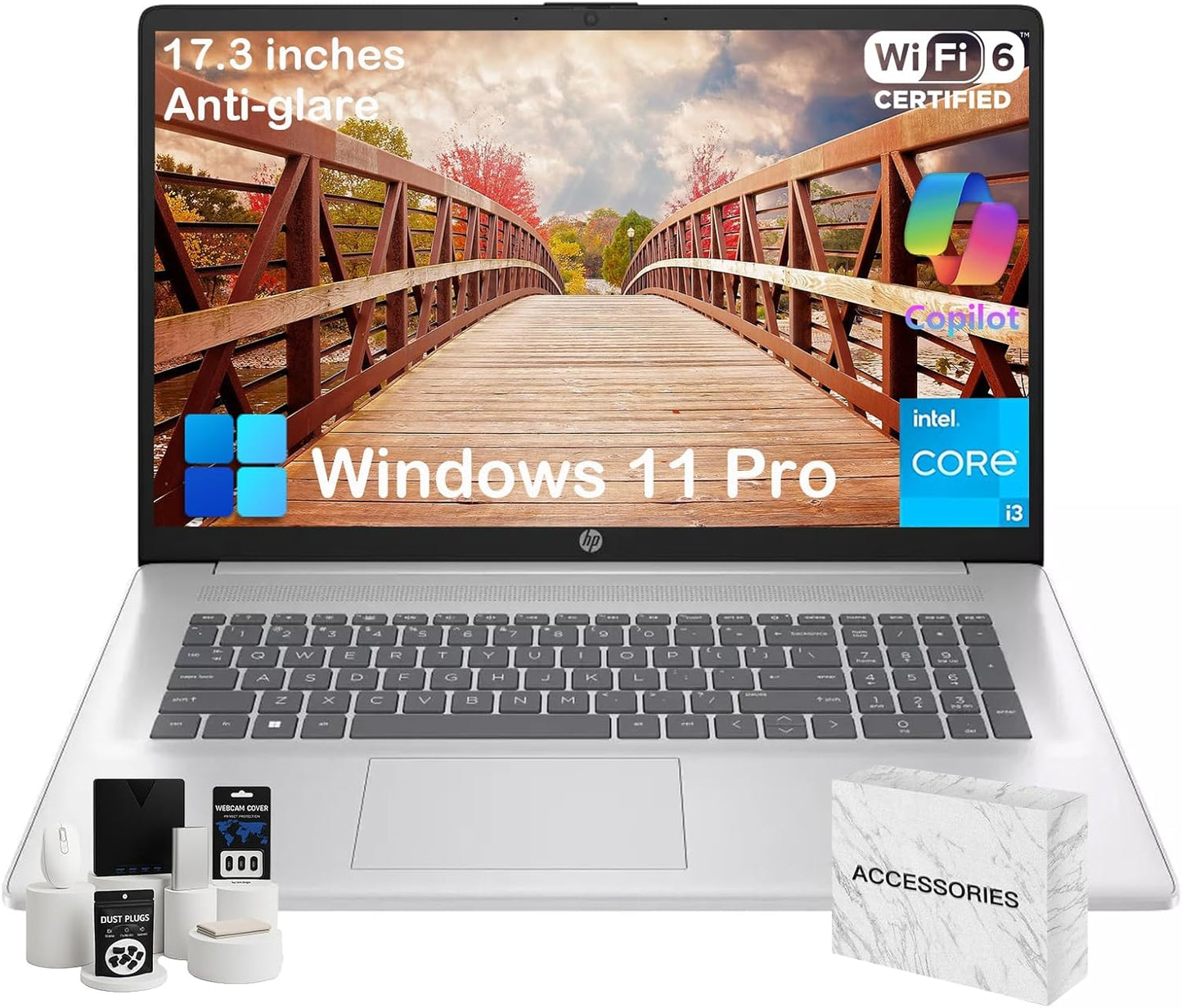 HP 17 Laptop Computer with 17.3 HD+ Display and Fast Charge