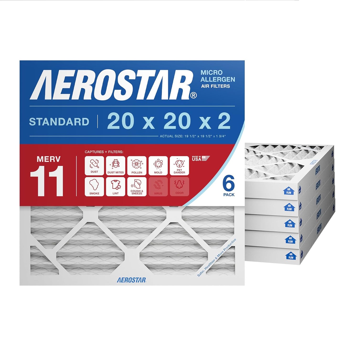Aerostar 20x20x2 MERV 11 Filters for Cleaner Air Quality