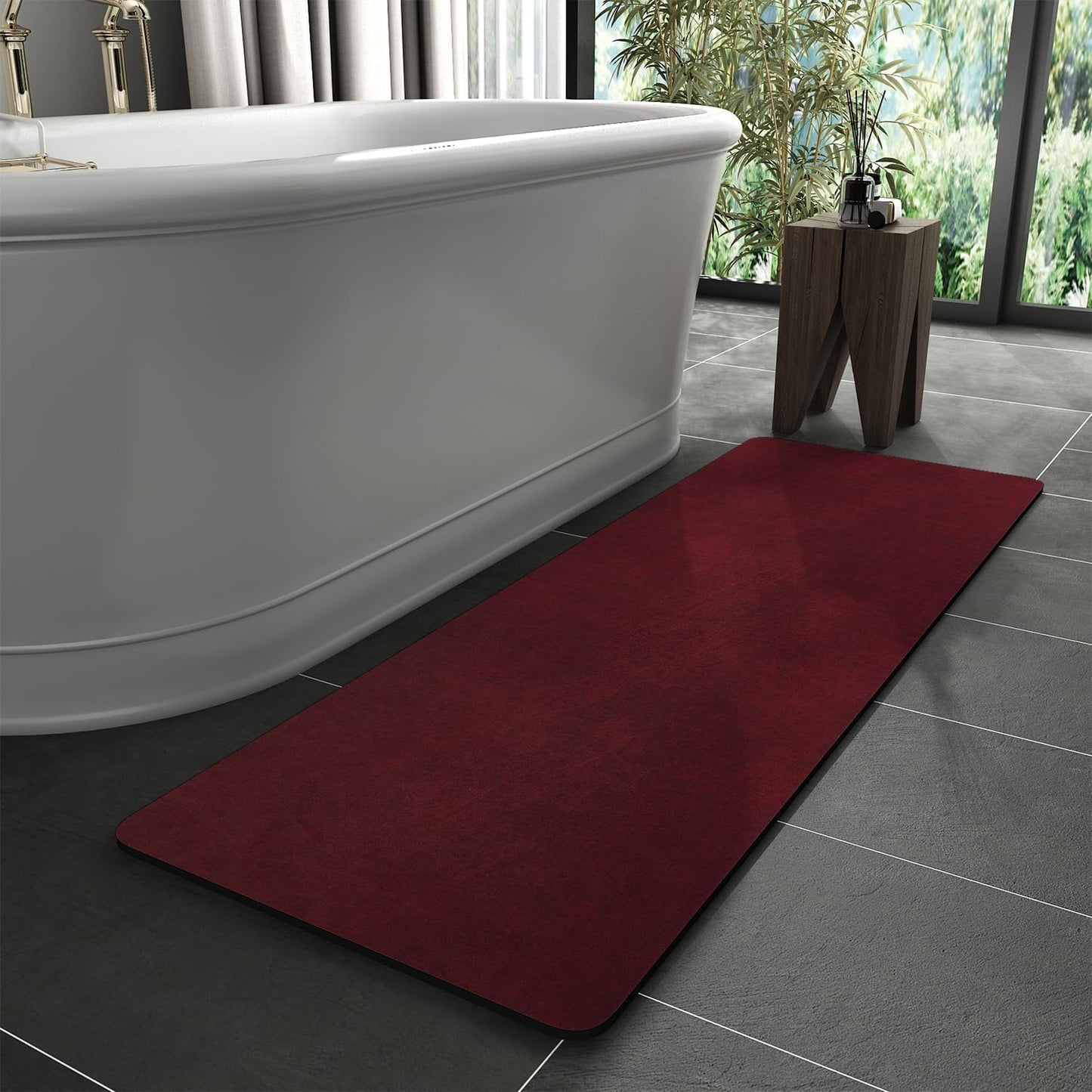MontVoo Bath Mat Rug Non Slip Quick Dry Absorbent Thin Design