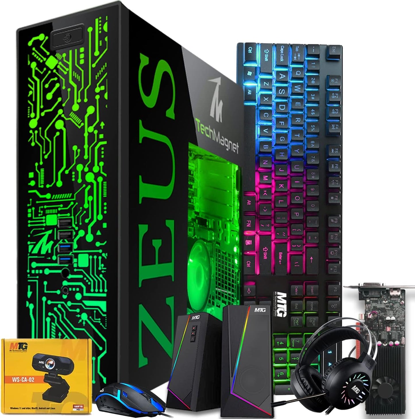 TechMagnet Gaming Desktop PC with Intel i5 and RGB Accessories
