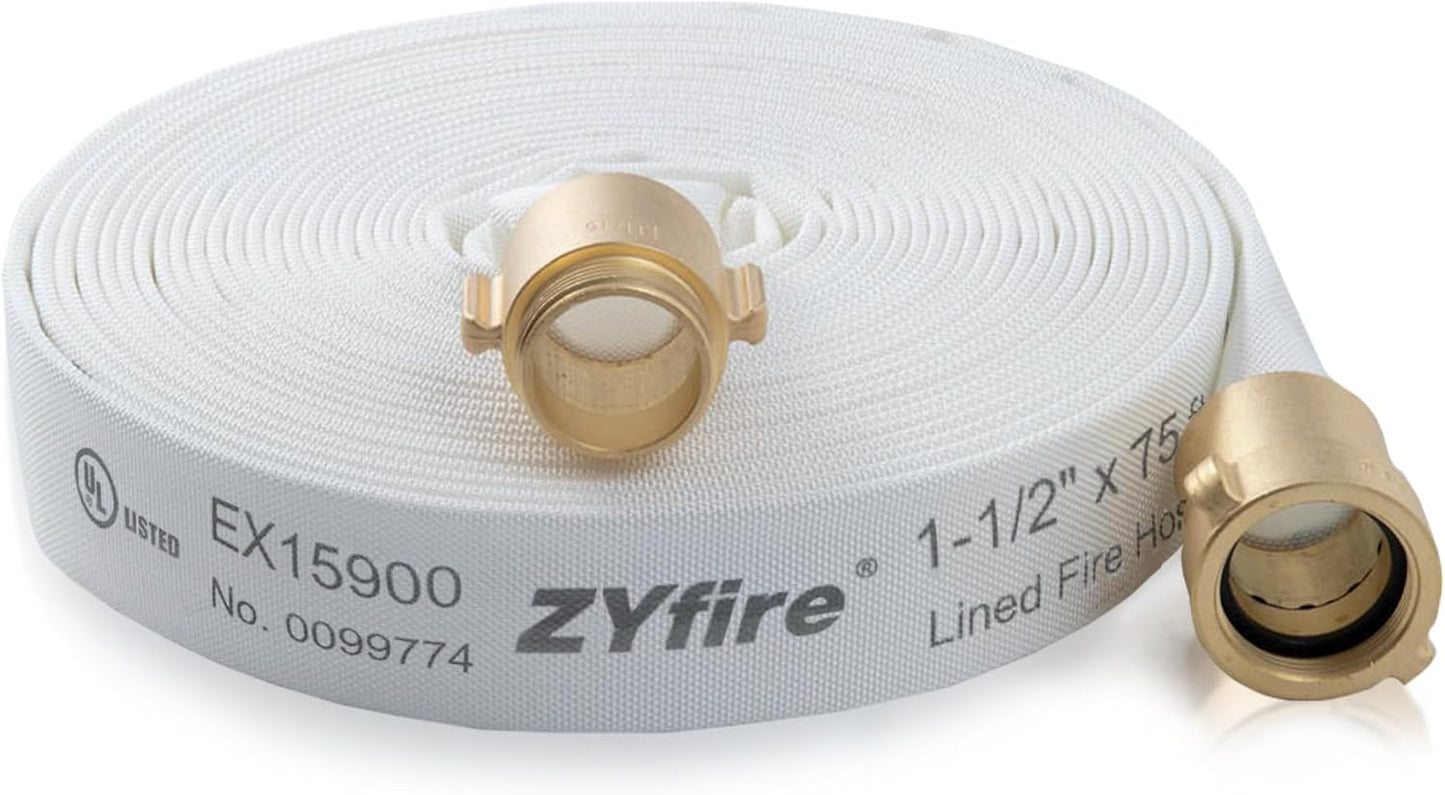 ZYfire Fire Hose 1-1/2in ID x 75 FT Lightweight Firefighter Hose
