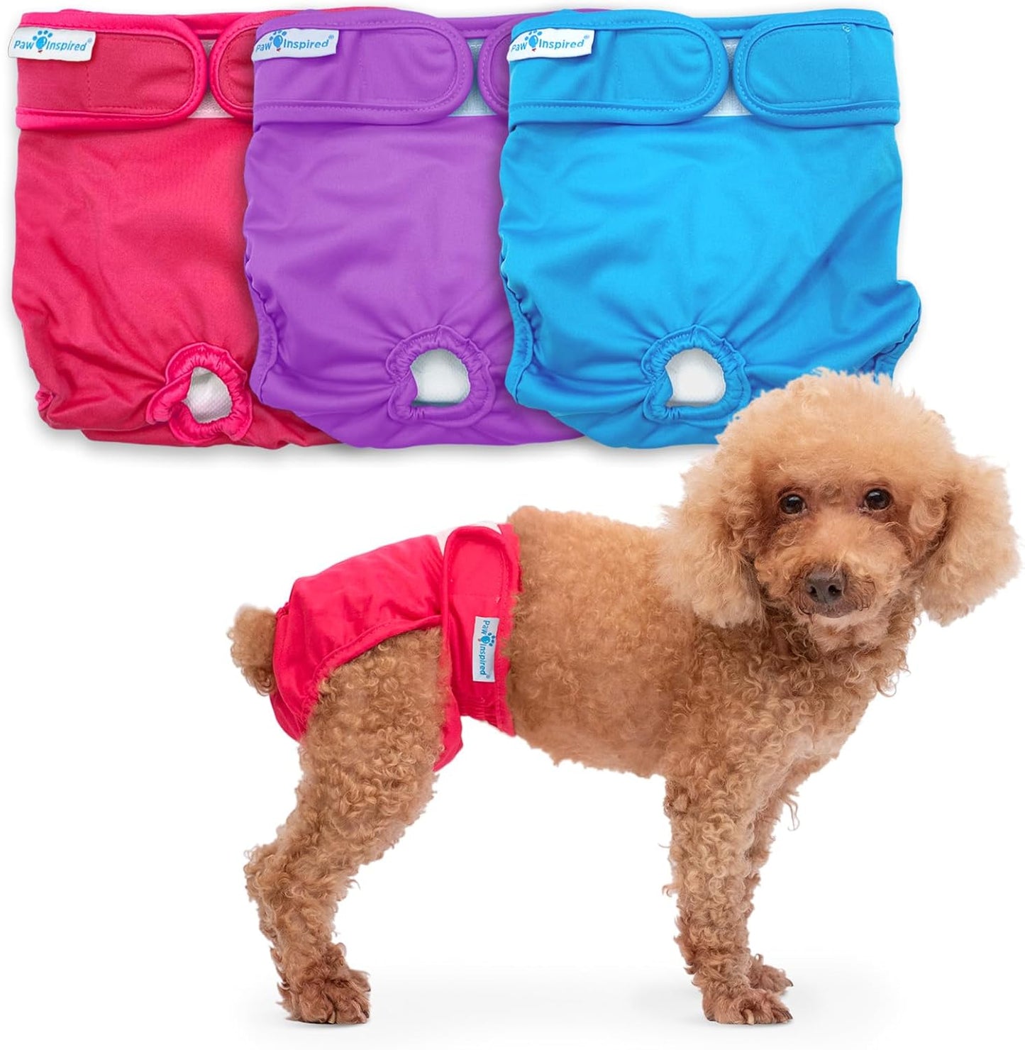 Absorbent Washable Dog Diapers - 3 Pc Set
