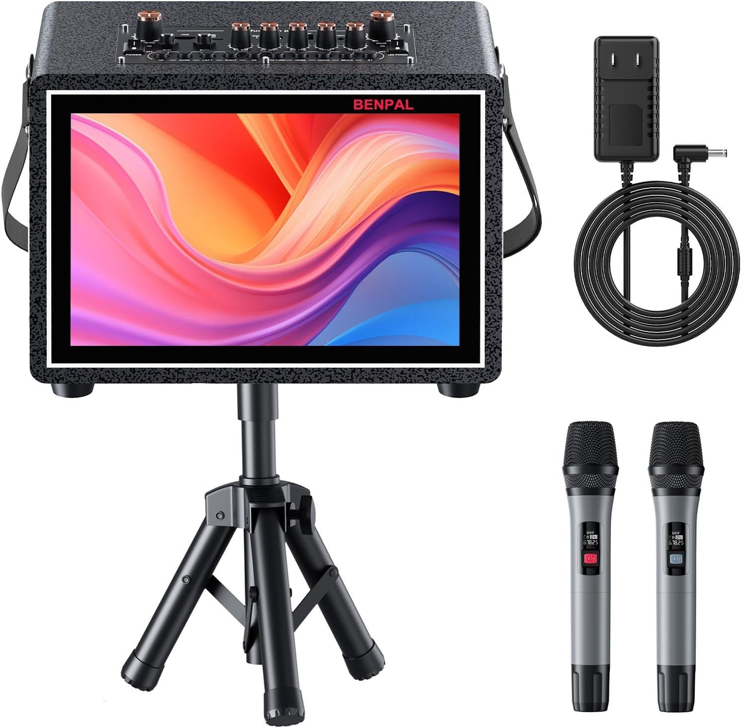Portable Karaoke System with 12.1'' Touch Screen & Wireless Mics