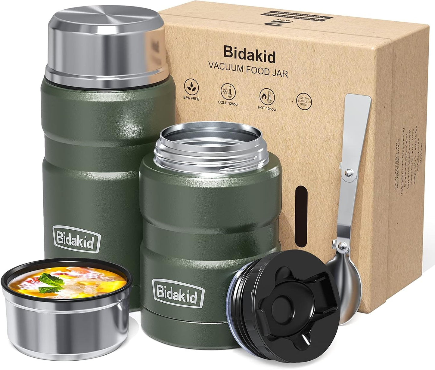 Insulated Food Jar Set for Hot or Cold Meals on the Go