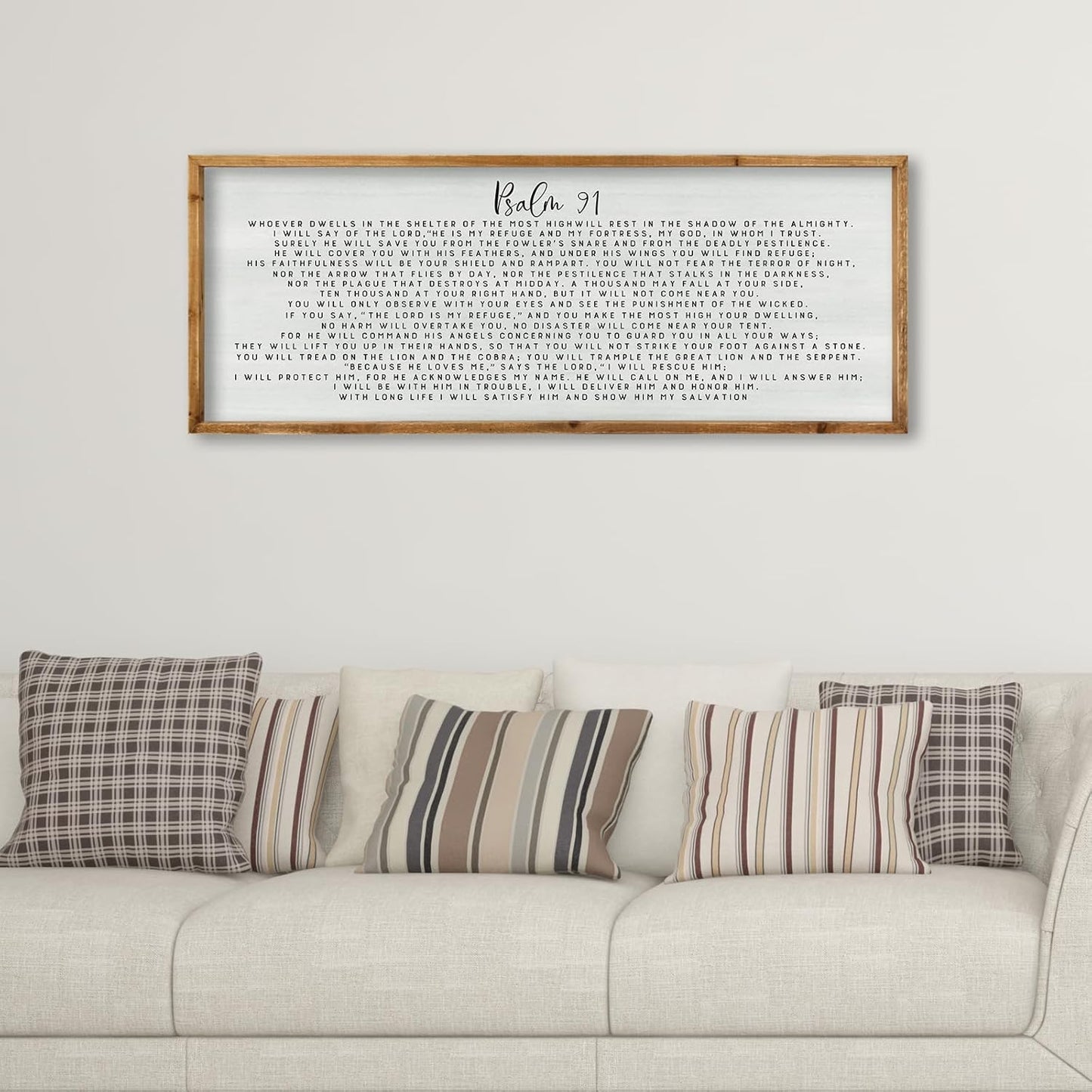 Bible Verse Wall Decor Psalm 91 Art for Home and Living Room