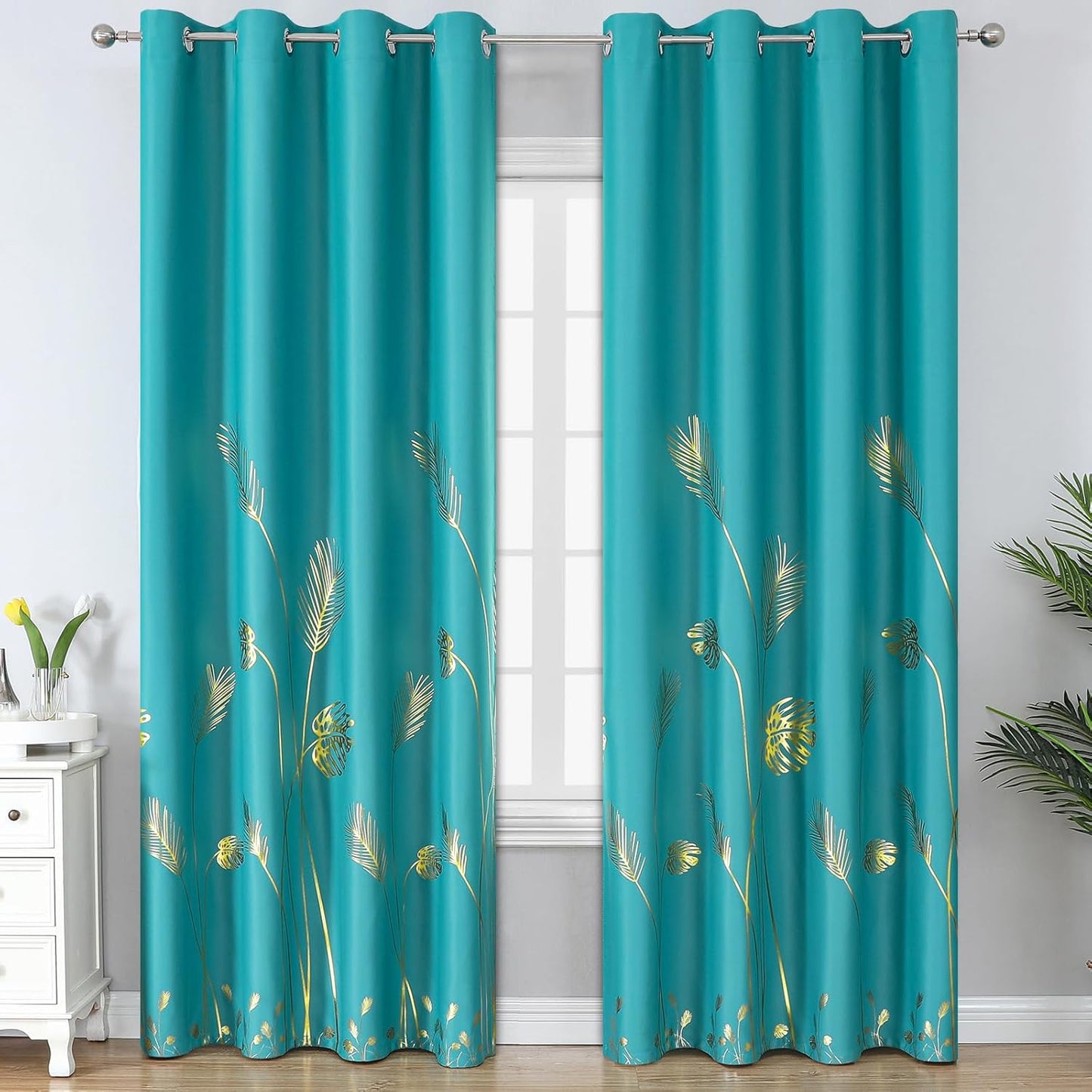 Estelar Textiler Teal Blackout Curtains for Elegant Bedrooms