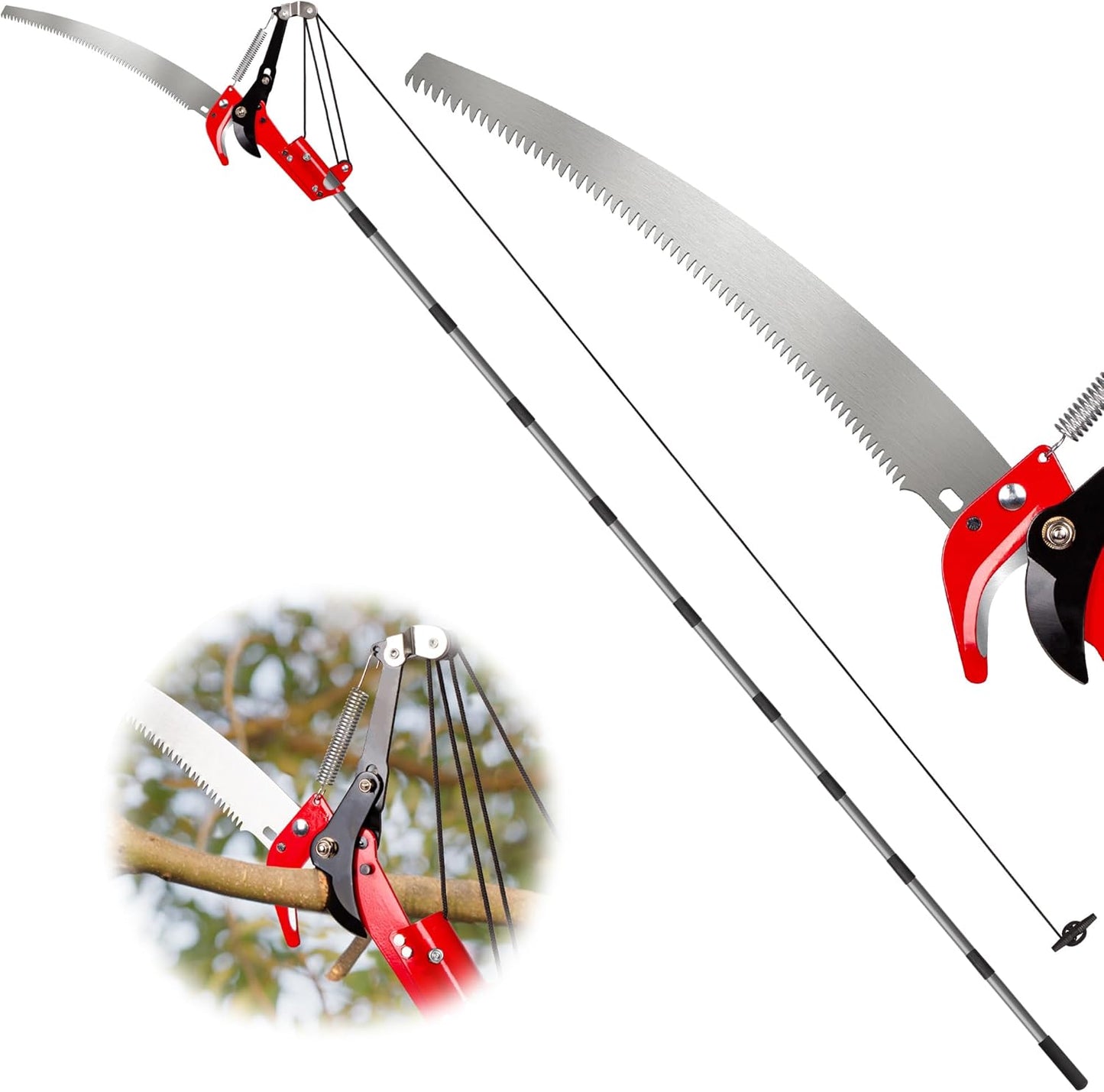 14ft Manual Pole Saw for Pruning High Branches and Twigs