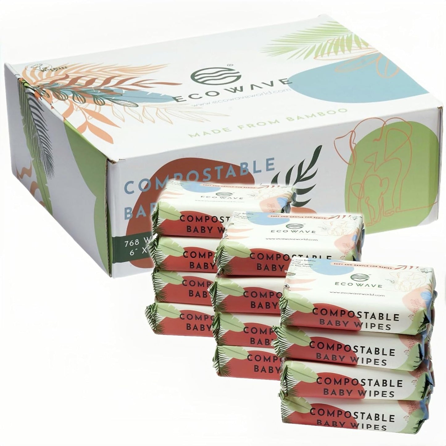 Eco Wave Baby Wipes: 100% Compostable Bamboo Wipes for Babies