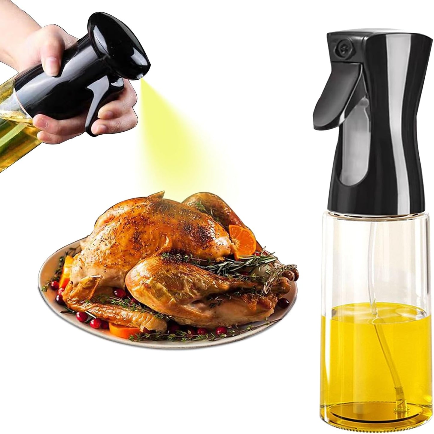 200ml Glass Olive Oil Sprayer - Kitchen Essential for Healthy Cooking
