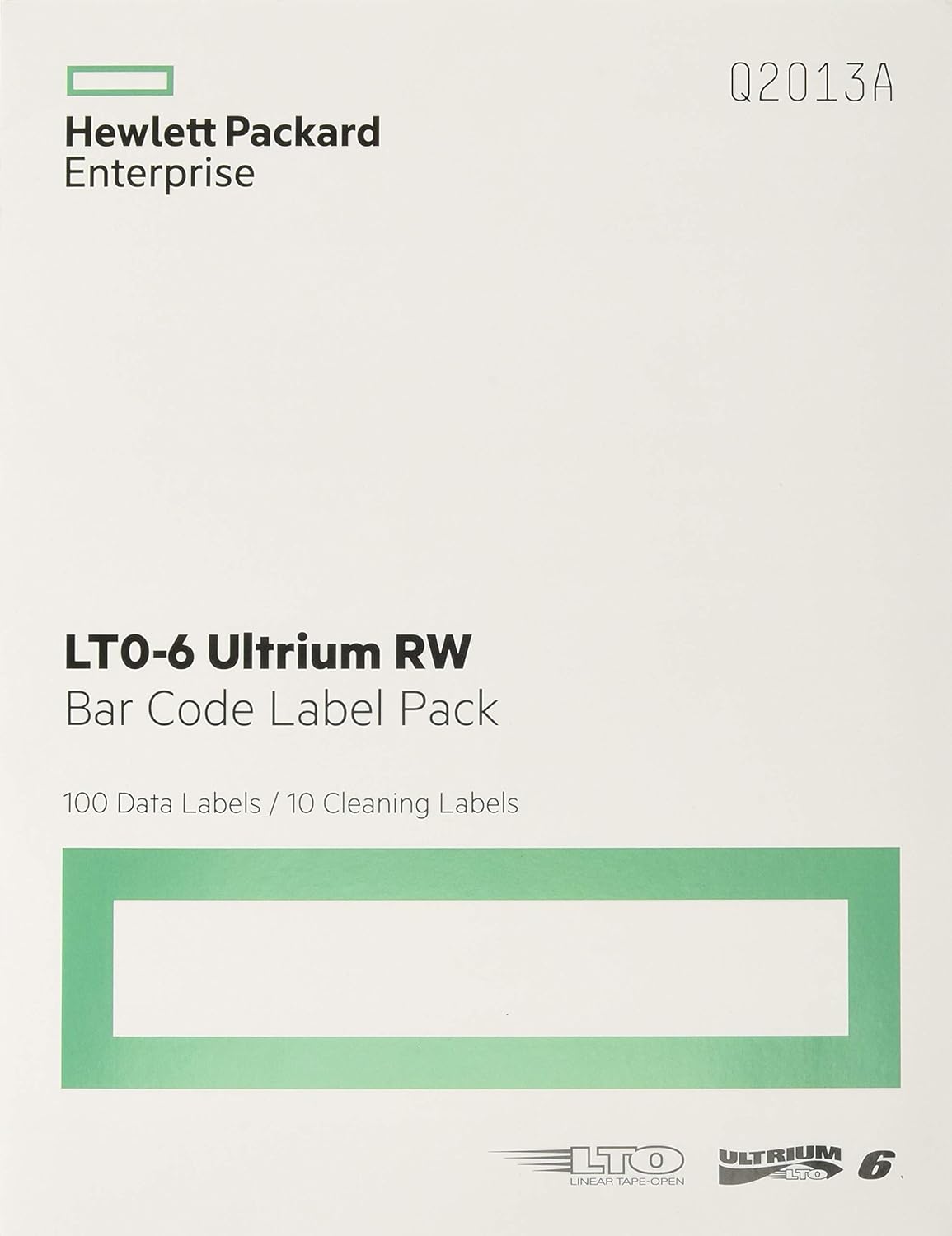 HP LTO-6 Ultrium RW Bar Code Label Pack for Tape Storage