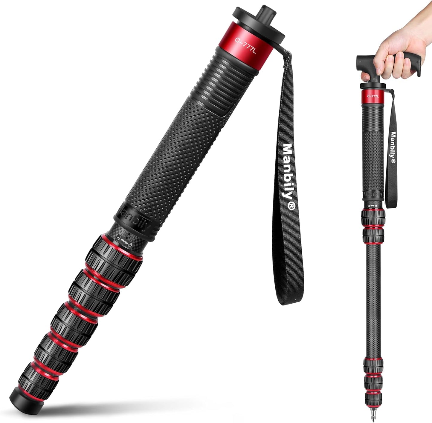 Manbily C-777L Carbon Fiber Monopod for DSLR Cameras Travel