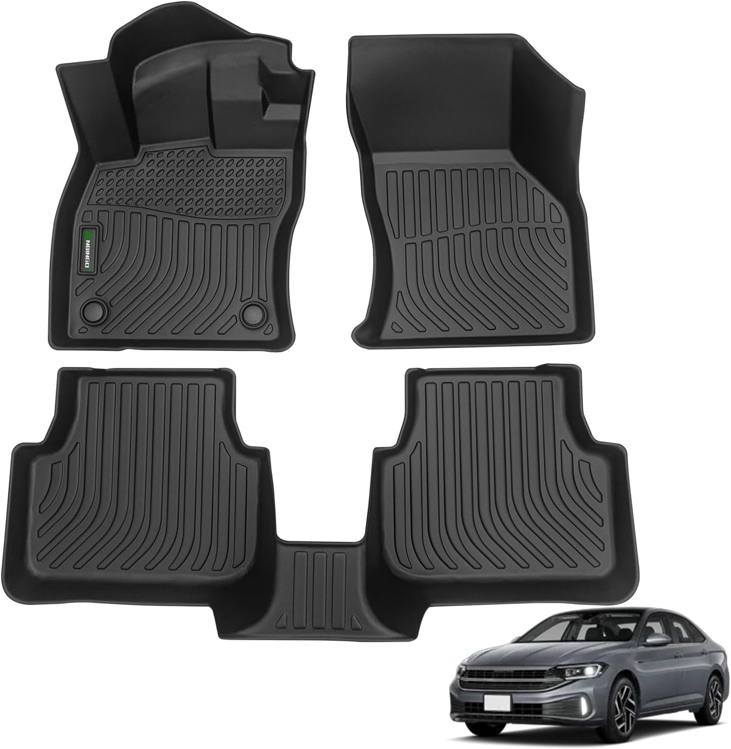 Custom All Weather Floor Mats for Jetta 2019-2025 - Black