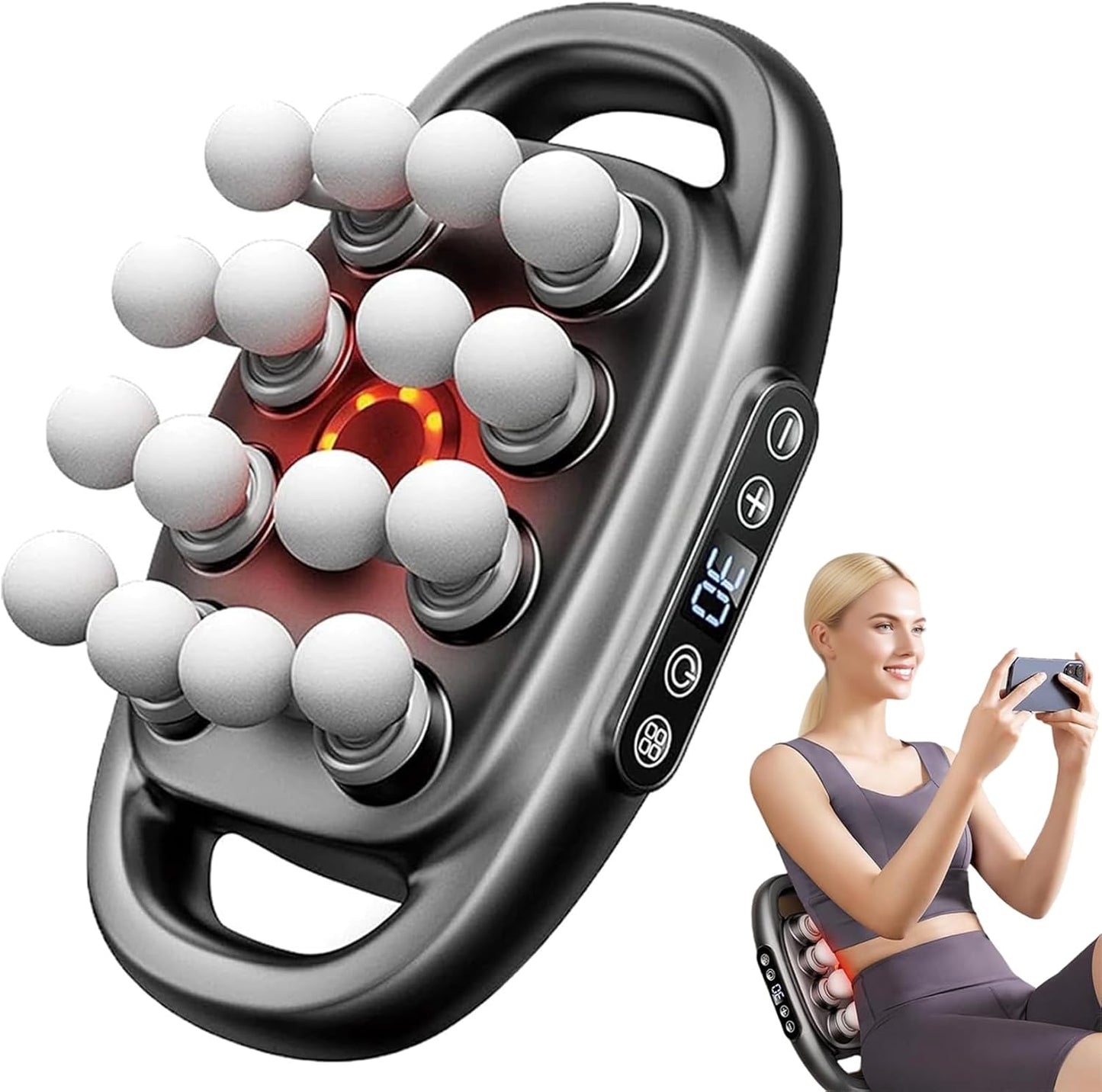 2026 Morgela Deep Tissue Massager with 16 Heads and 30 Intensities