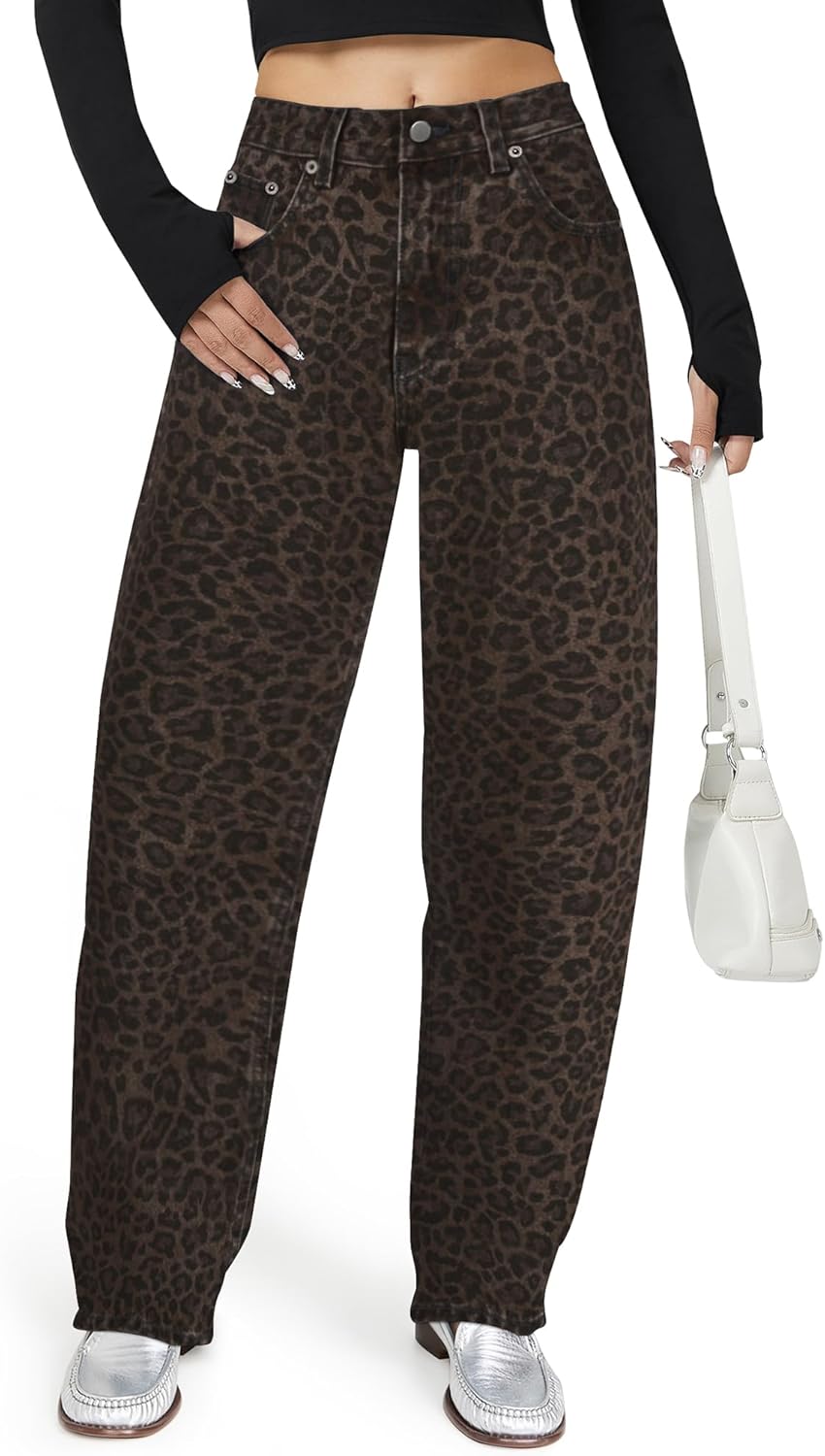 High Waisted Barrel Jeans for Women - Stylish and Comfy Fit