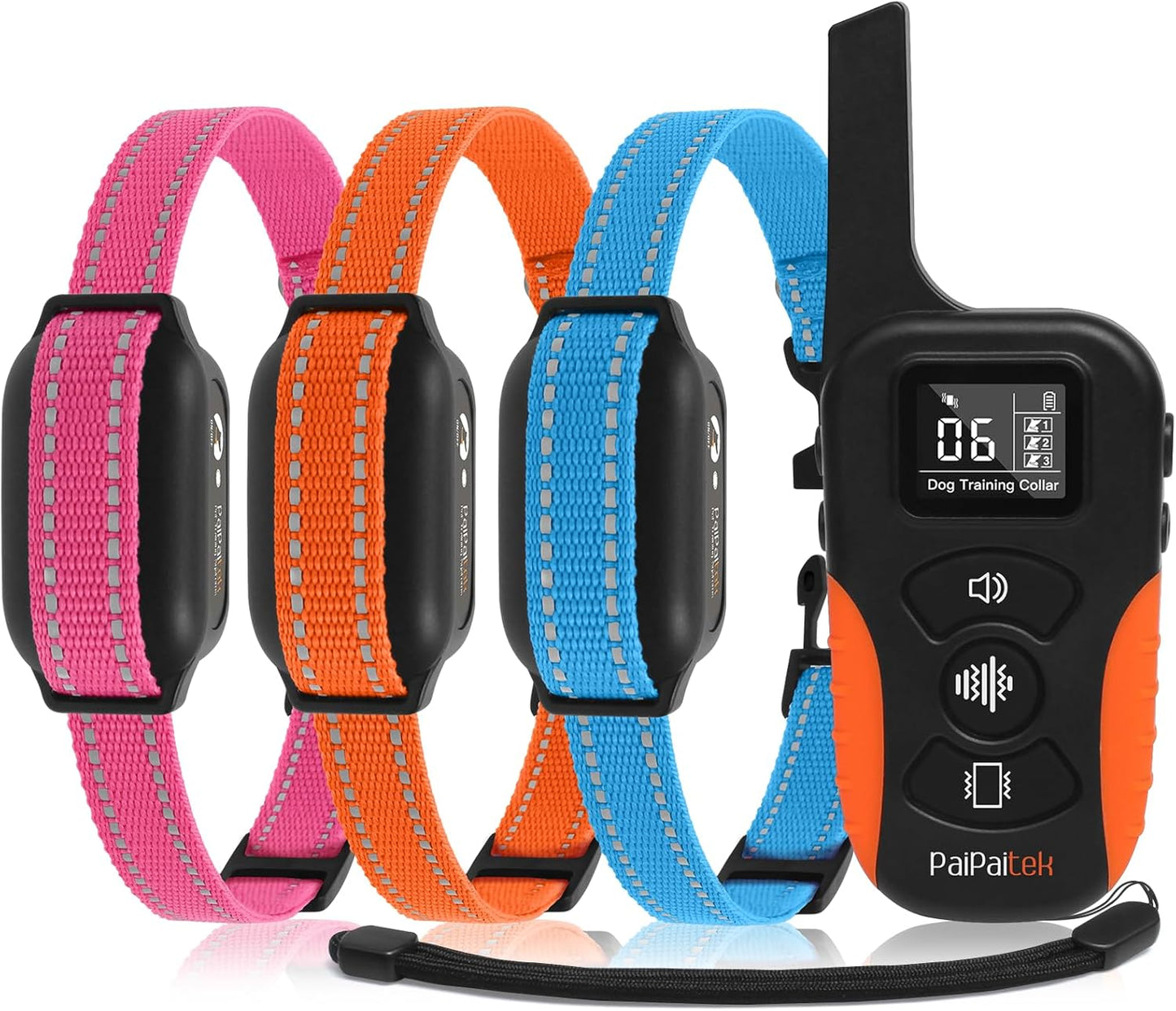 PaiPaitek Vibrating Collar No Shock for 3 Dogs Training