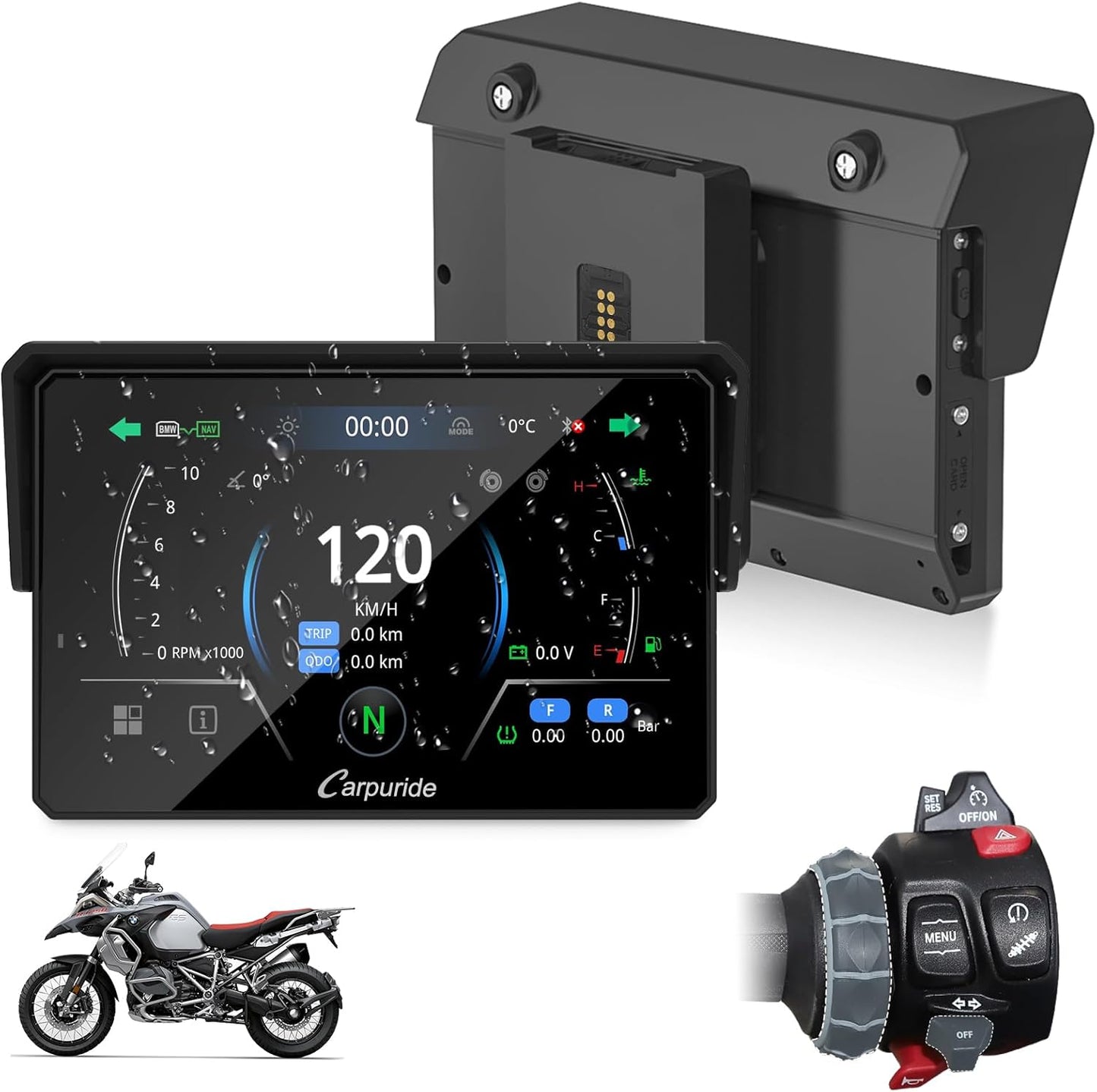 2025 CARPURIDE W502BS PRO Motorcycle CarPlay & Android Auto
