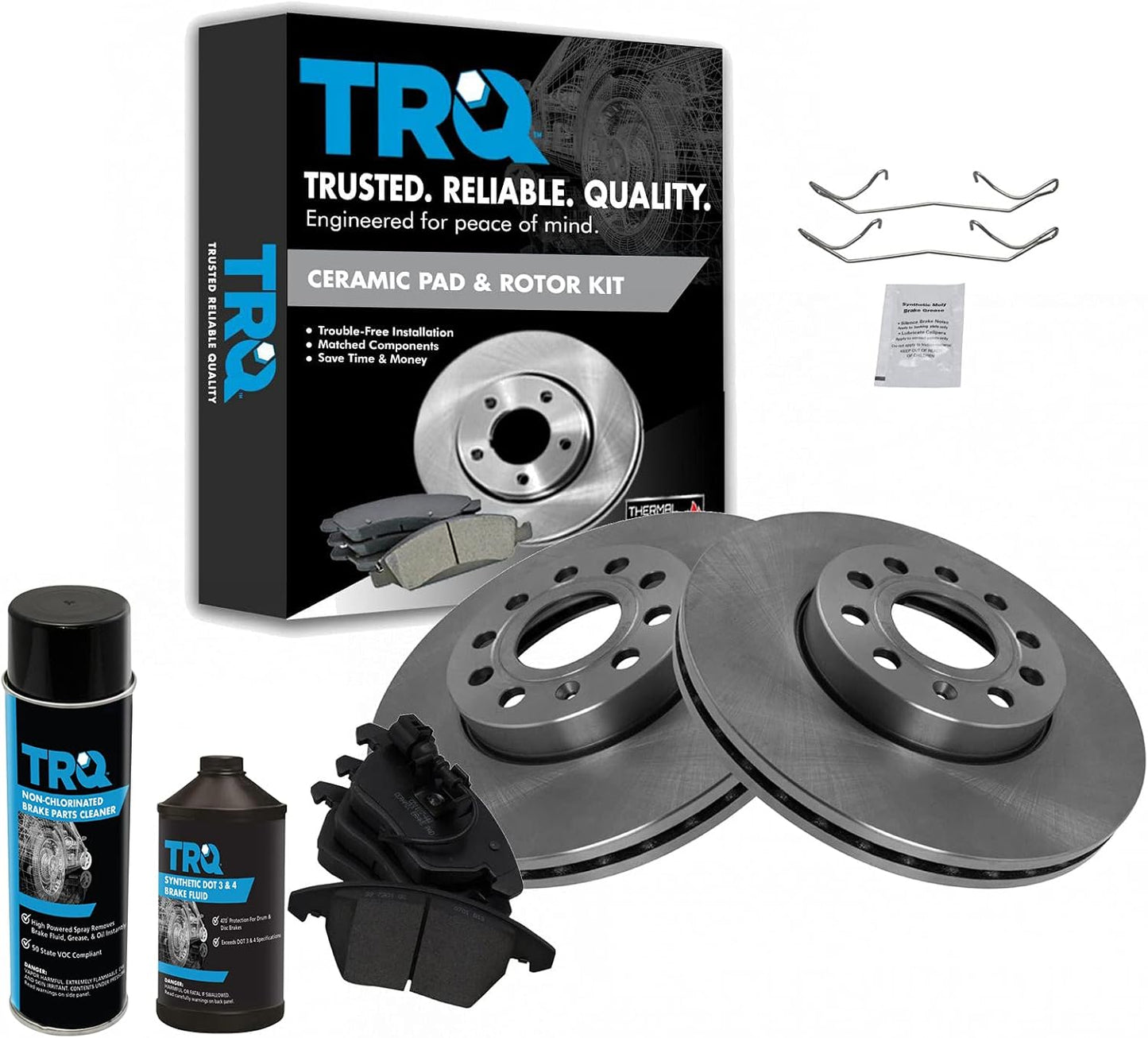 TRQ Front Brake Pad & Rotor Kit for Audi A3 & VW Models