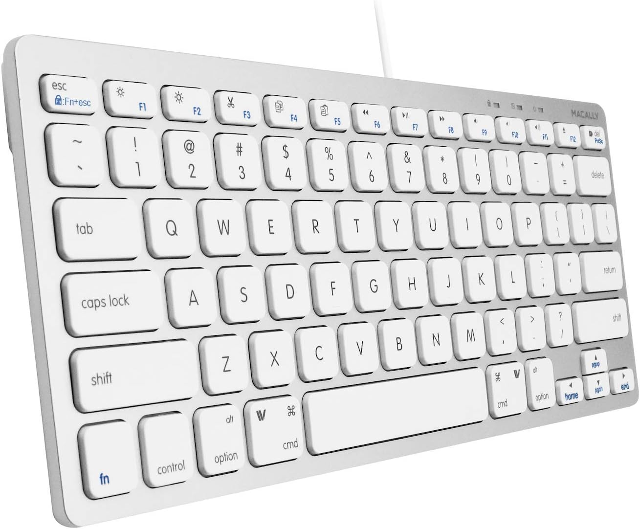 Macally Compact Wired Keyboard - Space-saving Design