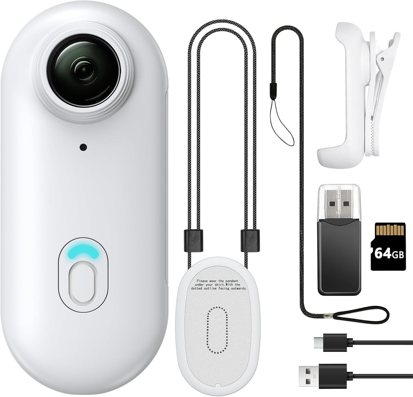 64GB FHD 1080P Mini Body Camera for Hands-Free Recording