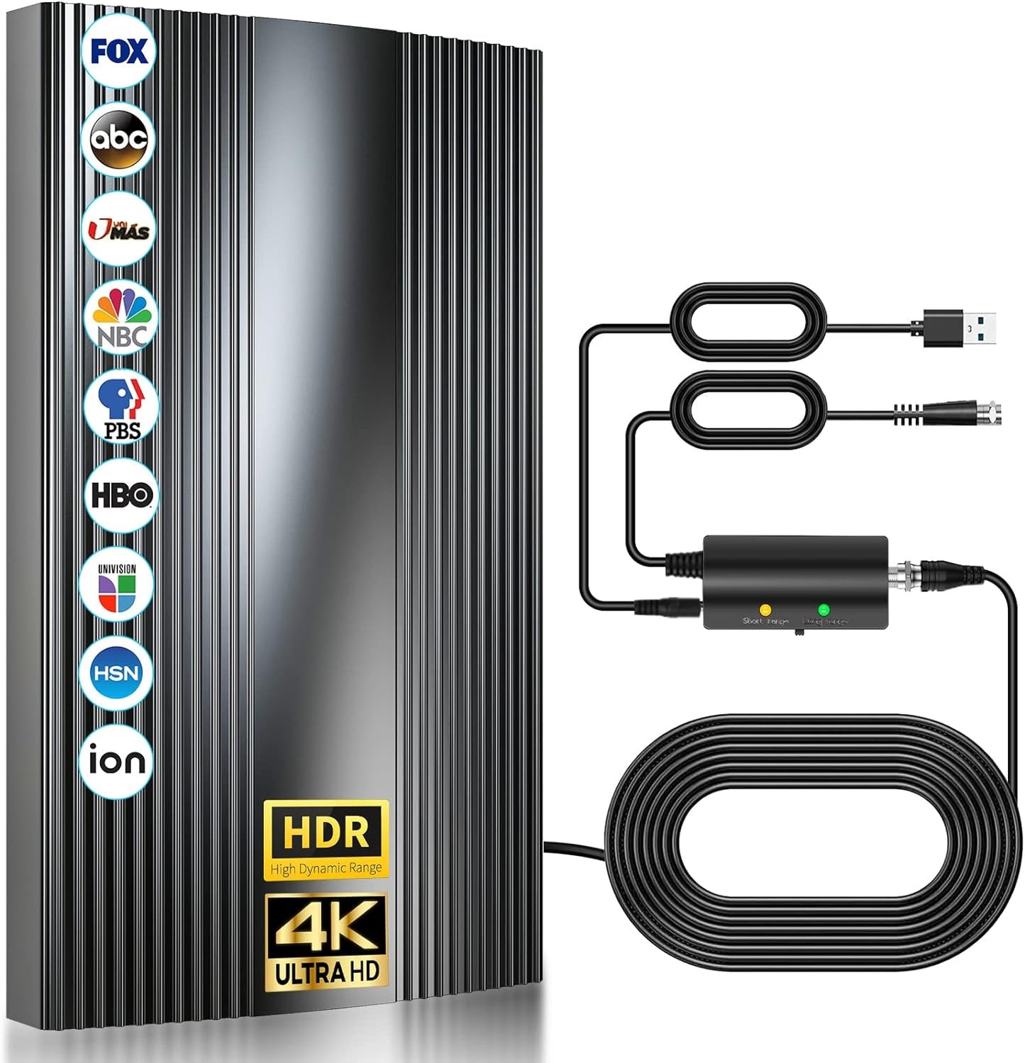 4K HD Outdoor TV Antenna - Amplified Signal Booster