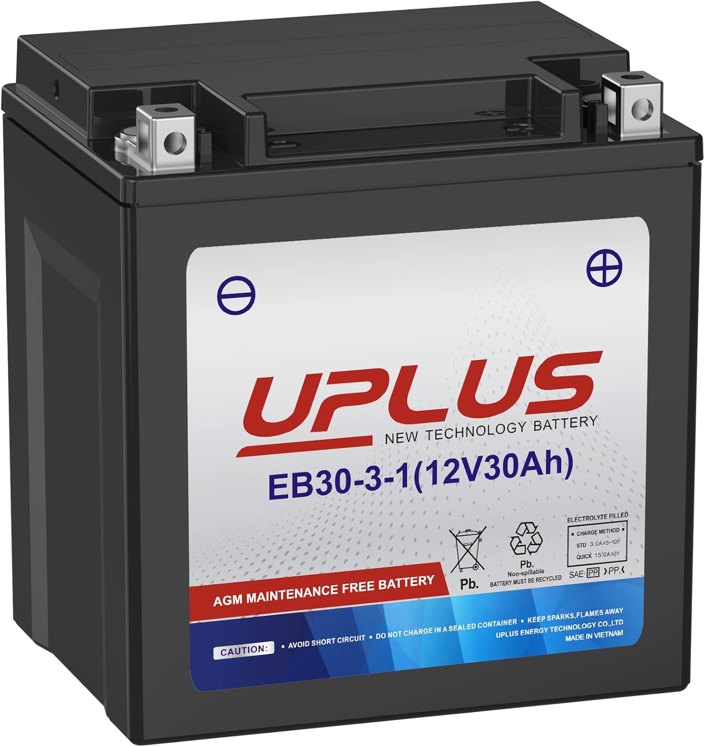 UPLUS YTX30L-BS Motorcycle Battery: High Performance & Reliable