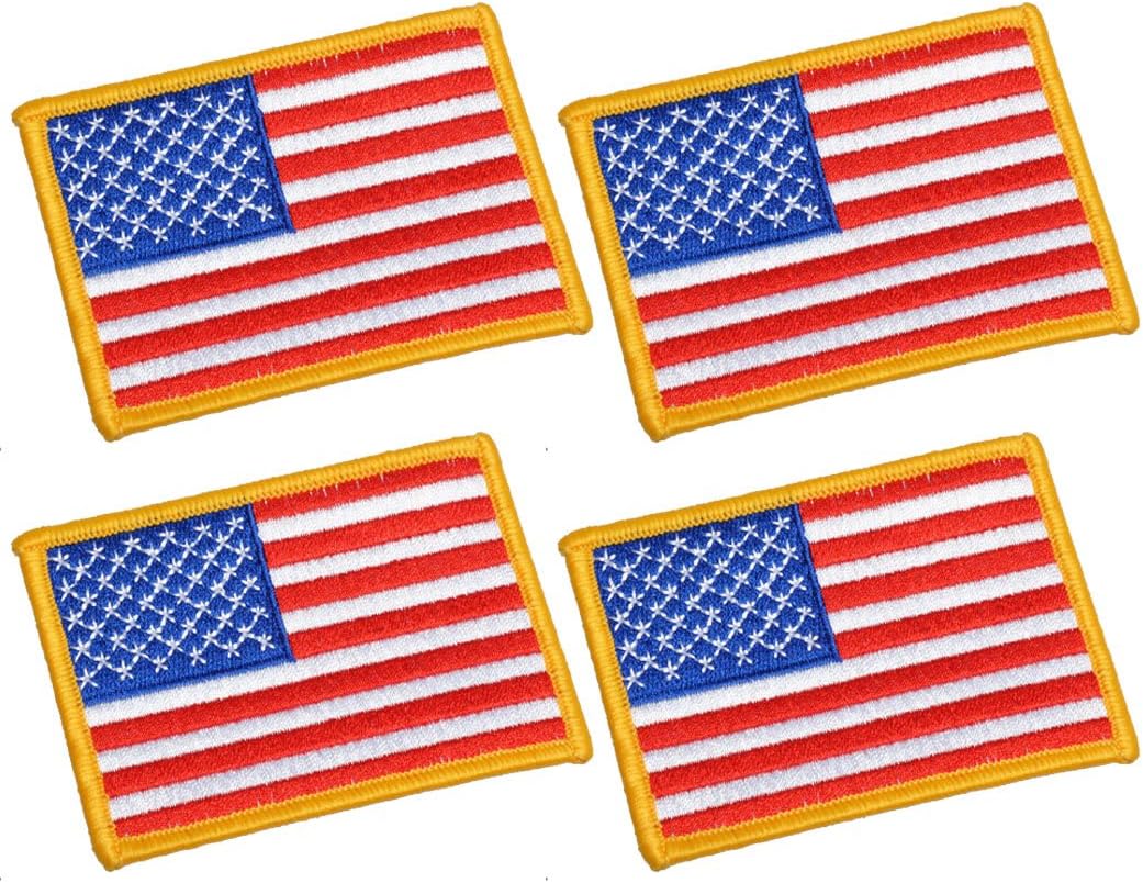 Large US Flag Embroidered Patch Set