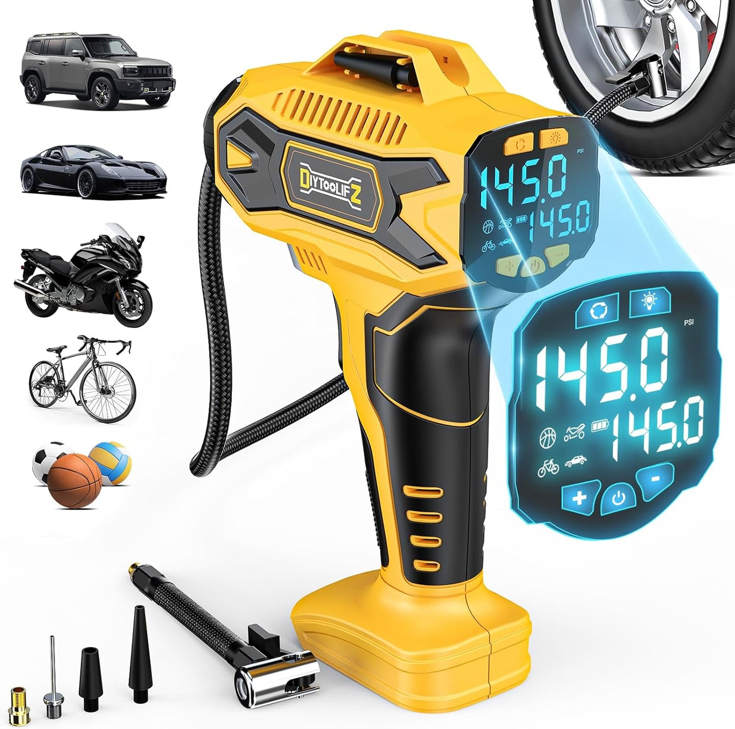 Dewalt 20V Max Cordless Tire Inflator - Fast 160PSI Inflation