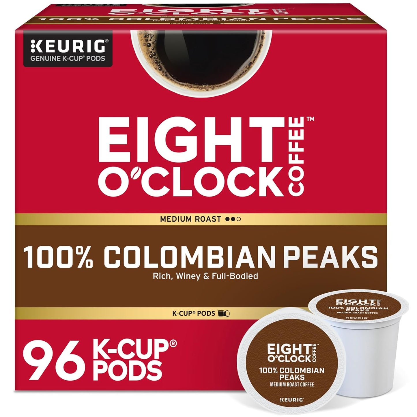 Eight O'Clock Coffee Colombian Peaks Medium Roast K-Cup Pods