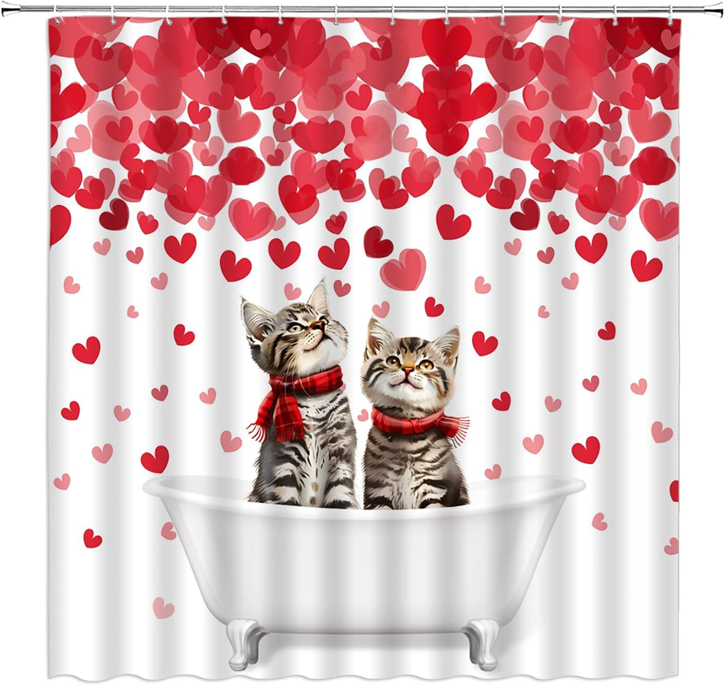 Cat Love Shower Curtain Set