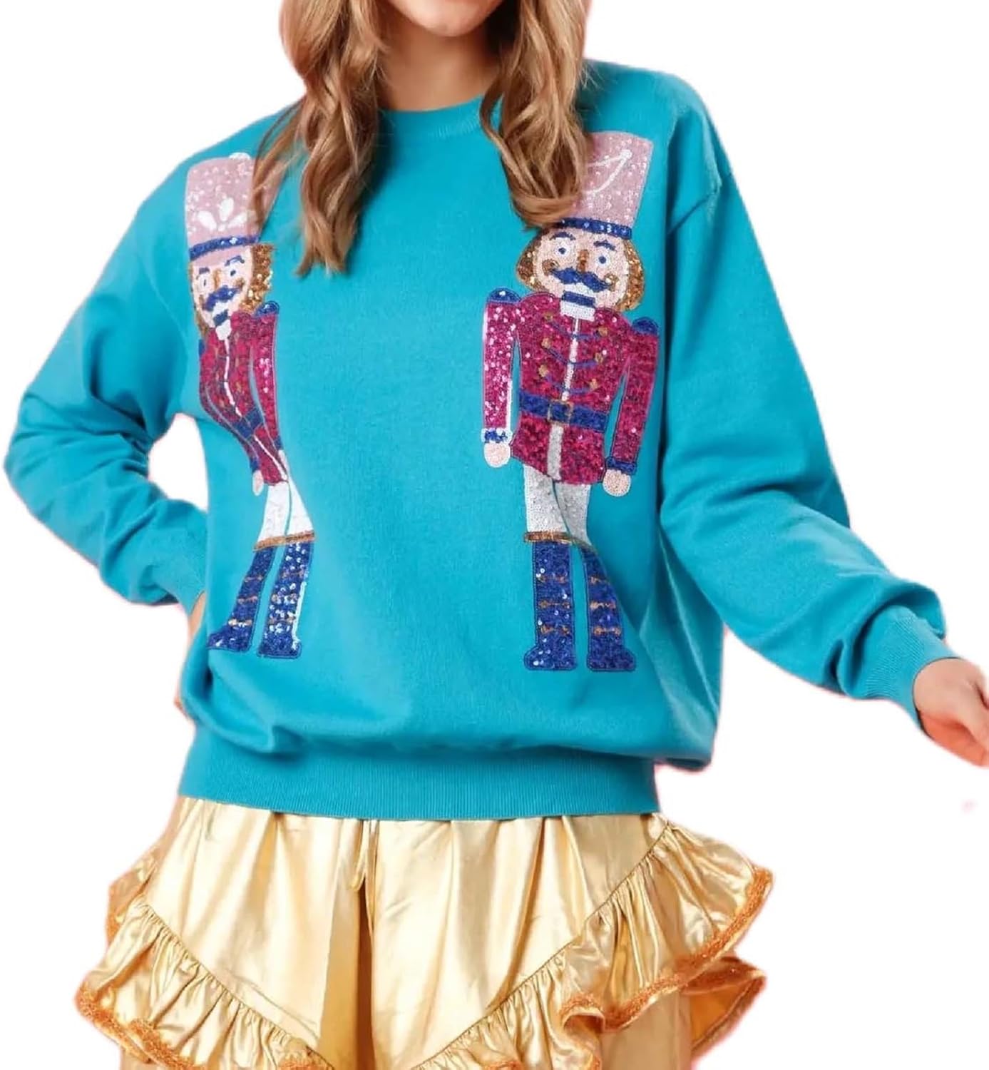 Sparkling Santa Sequin Sweatshirt by Muineobuka