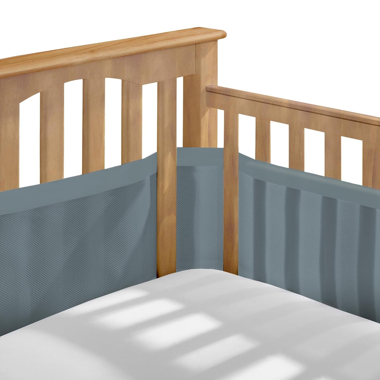 Breathable Mesh Liner for Full-Size Cribs, Blue Haze Style