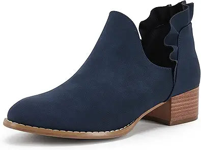 FISACE Womens Ruffled Ankle Boots for Stylish Western Looks