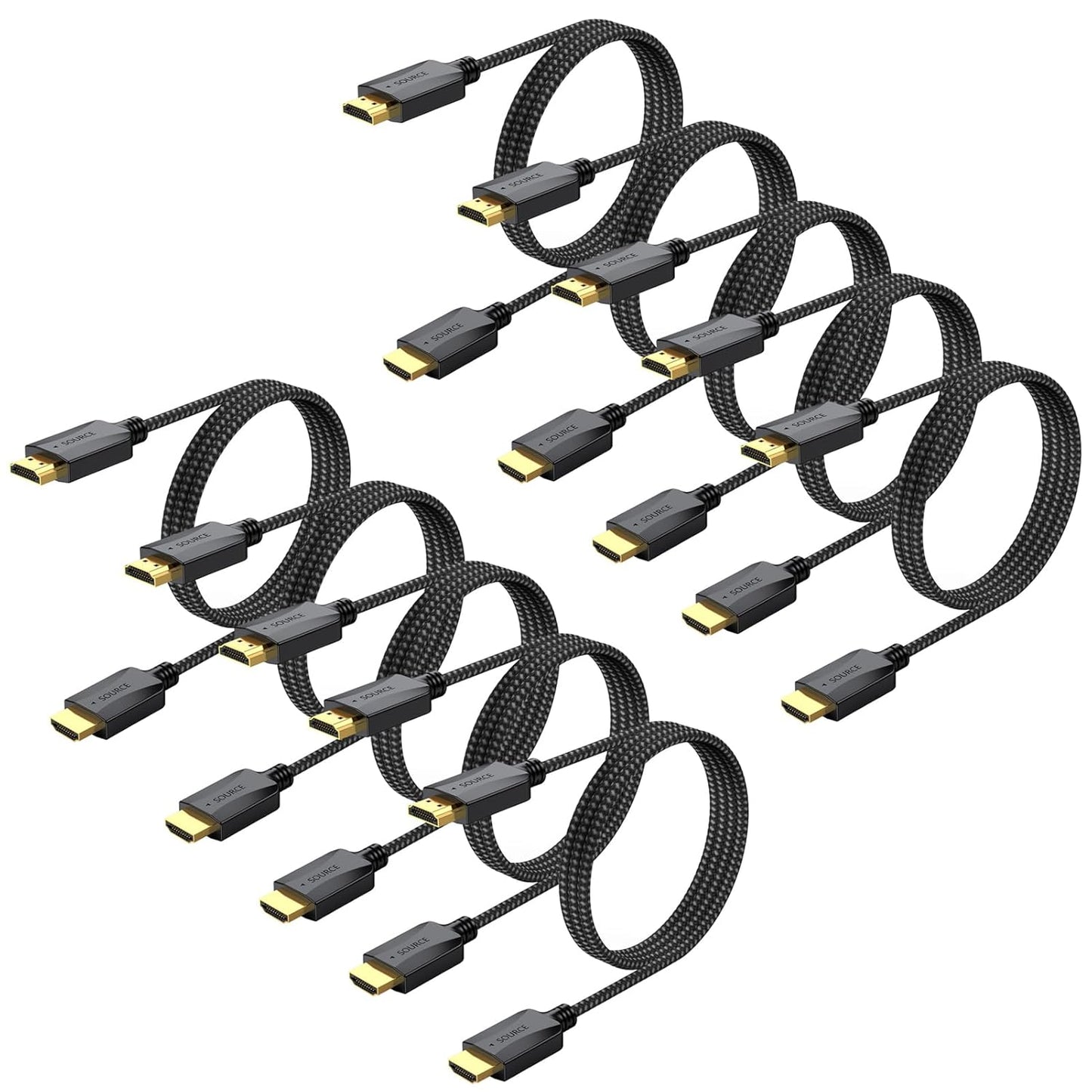 High Speed 4K HDMI Cable 6.6FT 10-Pack for All Devices