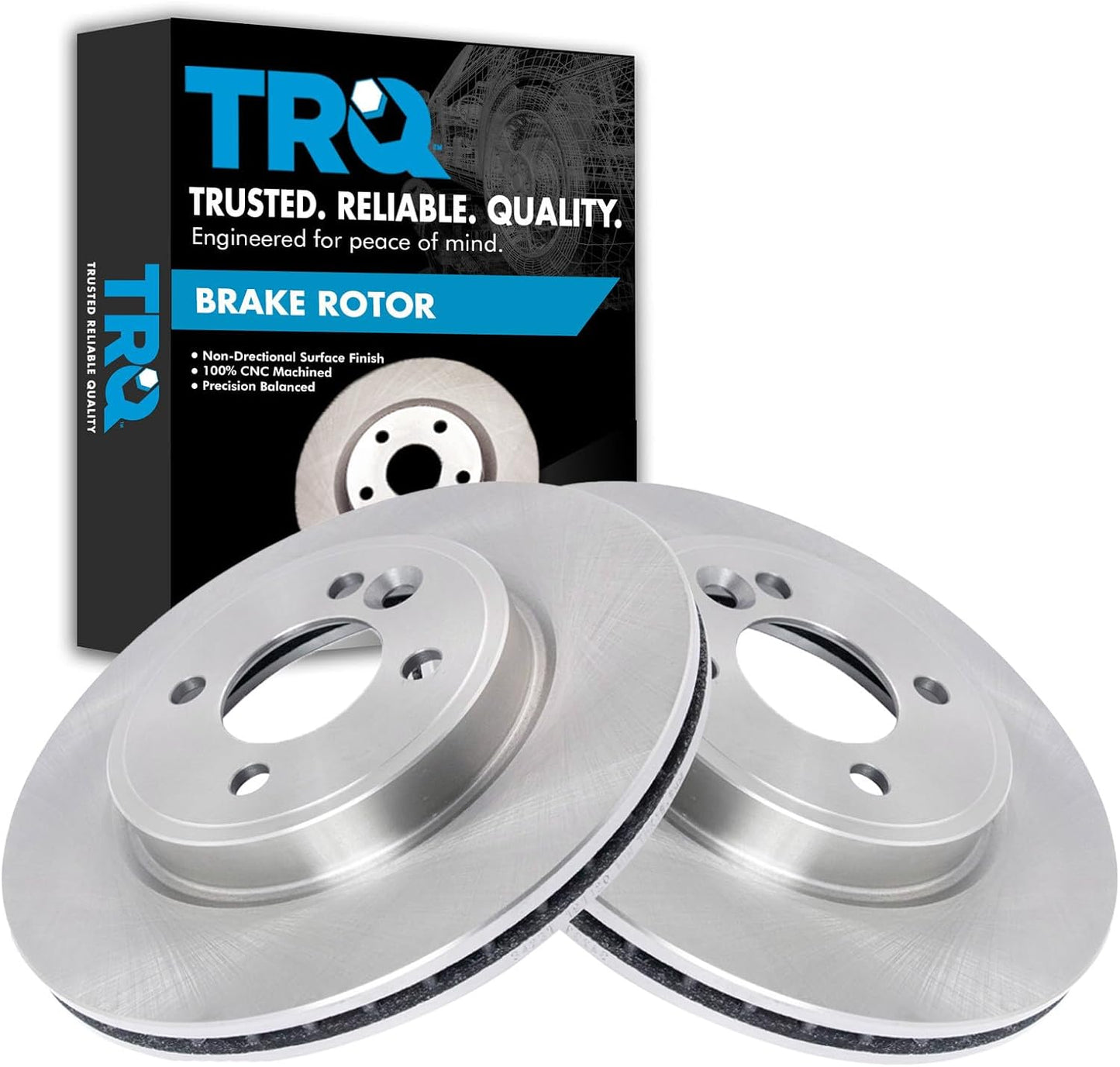 TRQ Front Brake Rotors Set Vented for 2002-2006 Mini Cooper