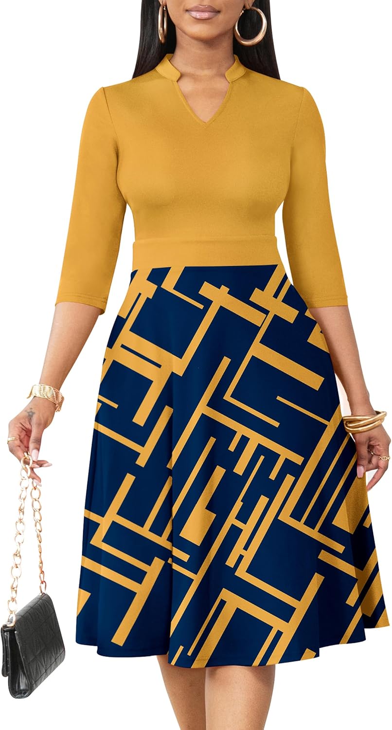 Nmoder Casual Dresses for Women: Elegant Fit and Flare Style