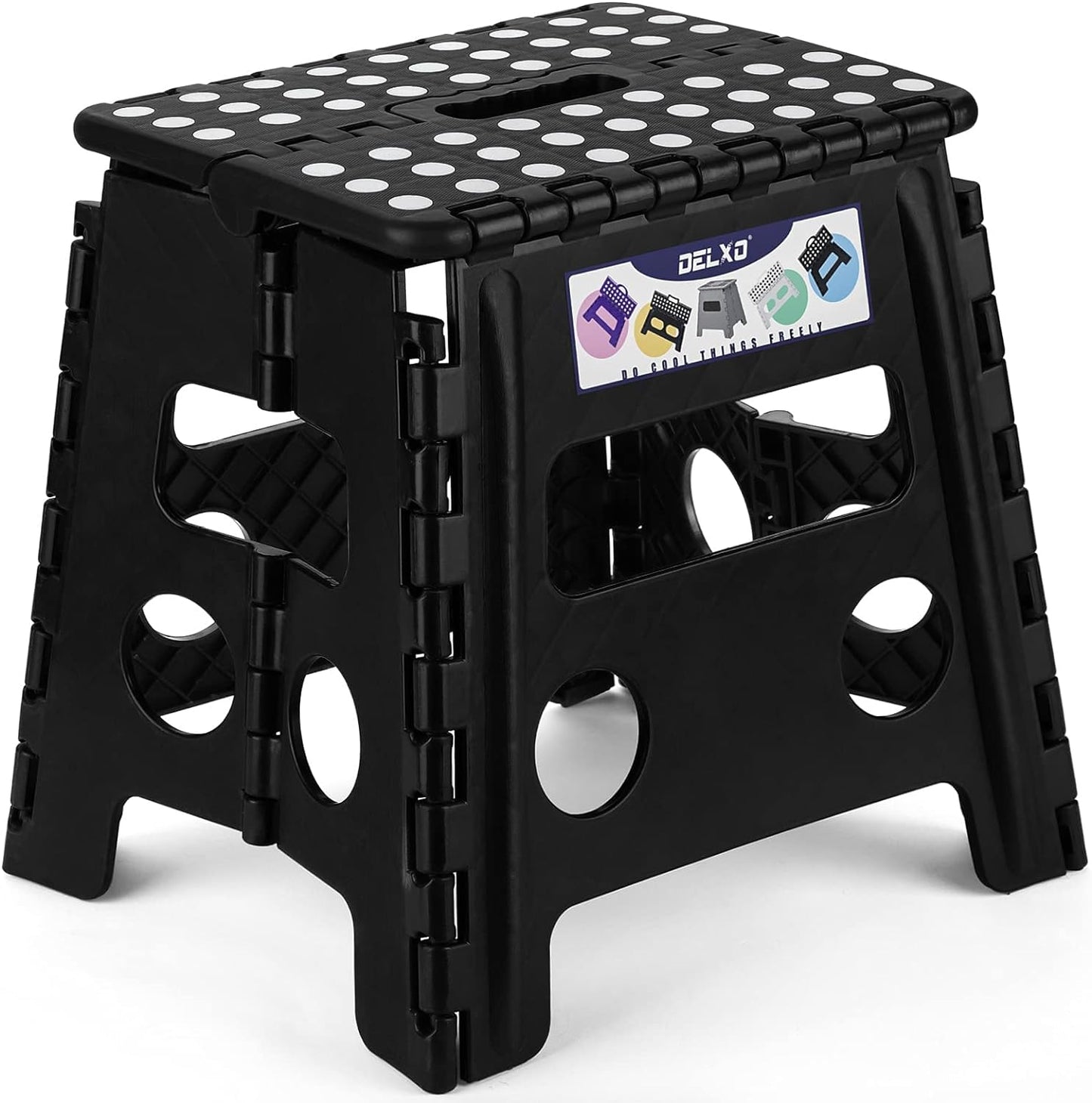 Delxo 13 Non-Slip Folding Step Stool - Lightweight & Sturdy