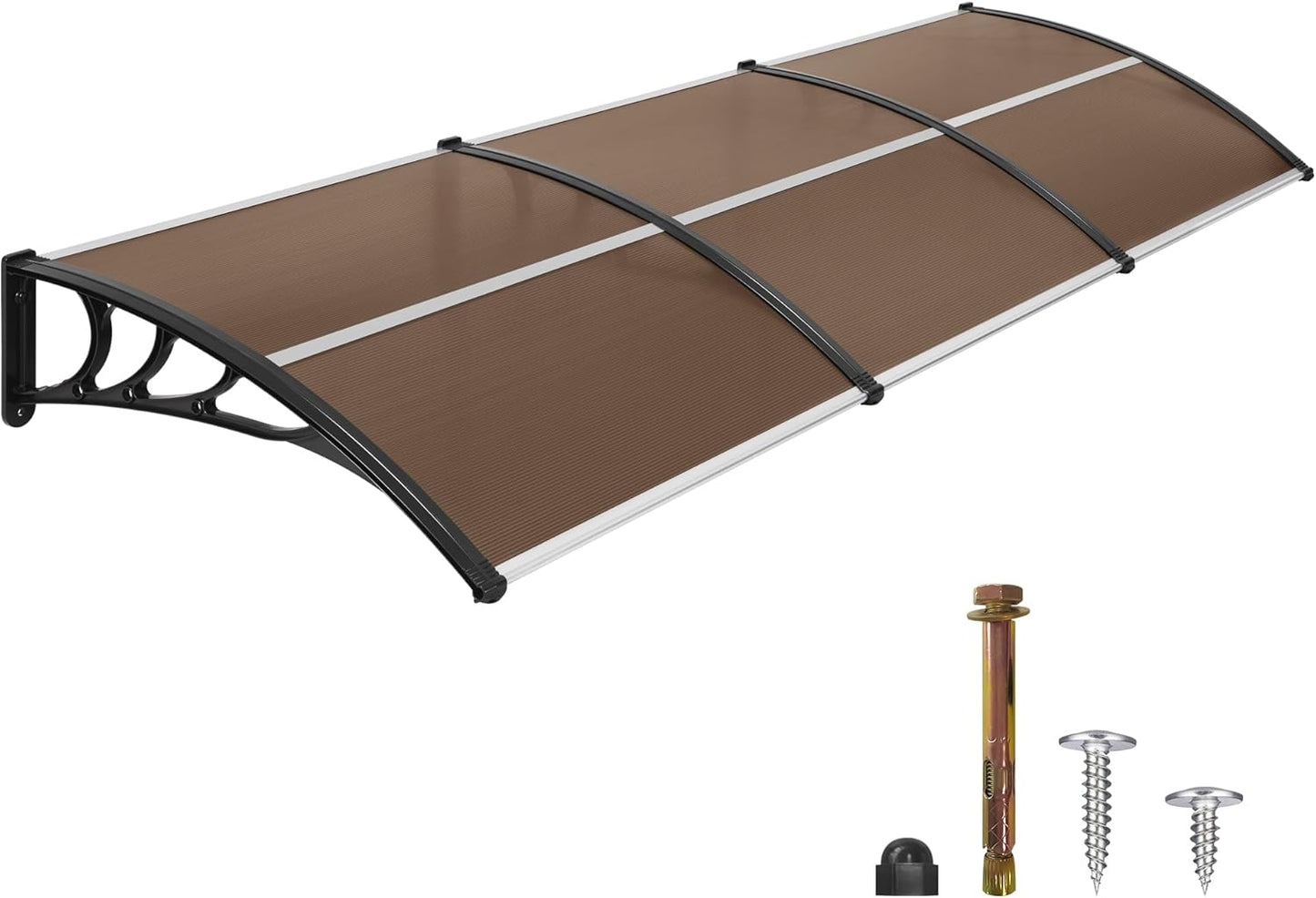 MCombo 40ft'x120ft' Dark Brown Polycarbonate Window Awning Canopy