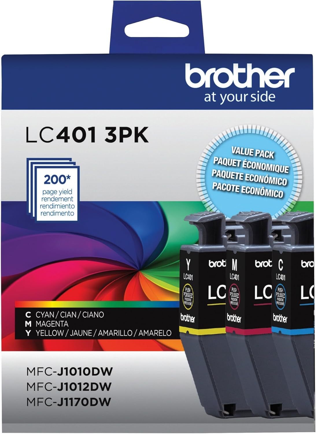 Vibrant Colors Trio: Brother LC401 Ink Cartridges 3-Pack