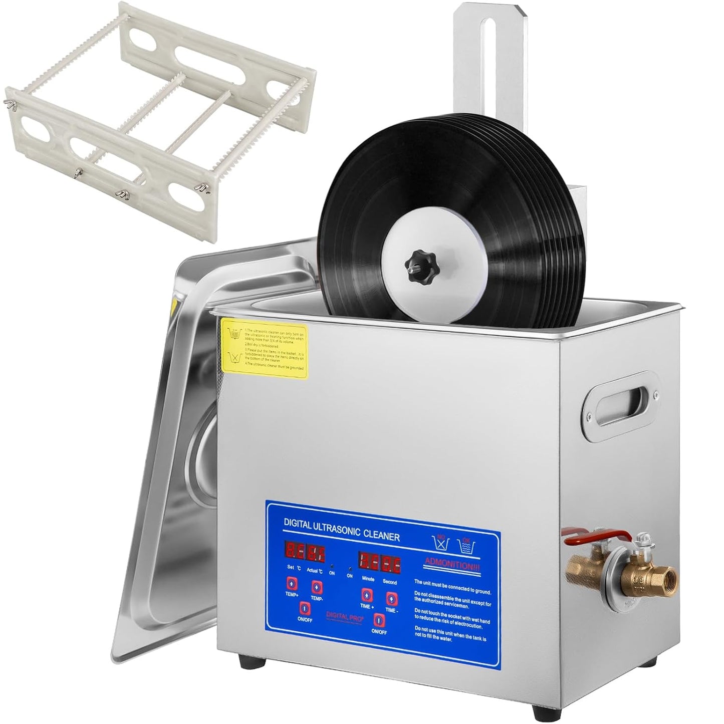 VEVOR 6L Ultrasonic Vinyl Cleaner for 7-12 Inch Records