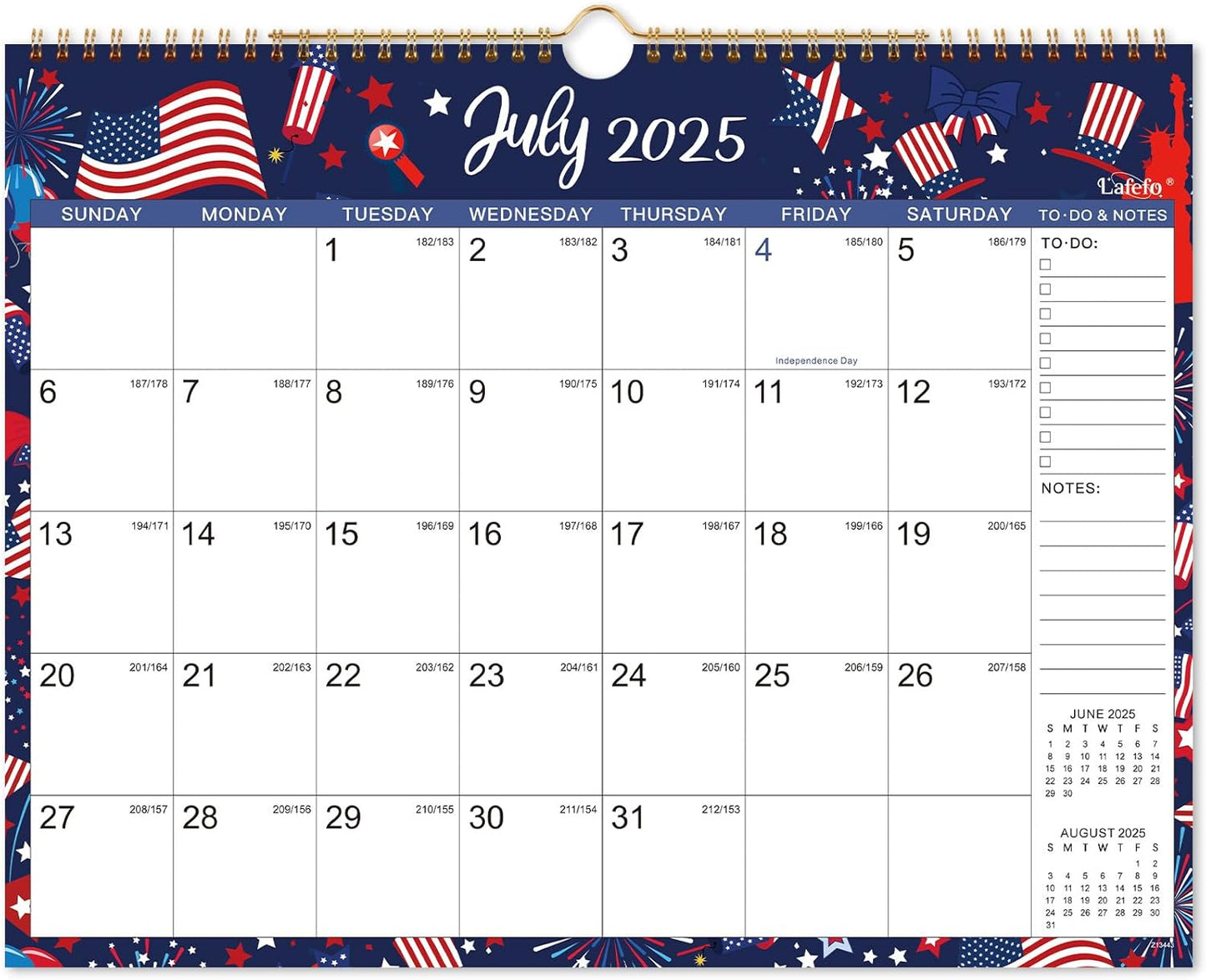 Lafefo Floral Wall Calendar 2025-2026 - 18 Month, Thick Paper, Twin-Wire Binding
