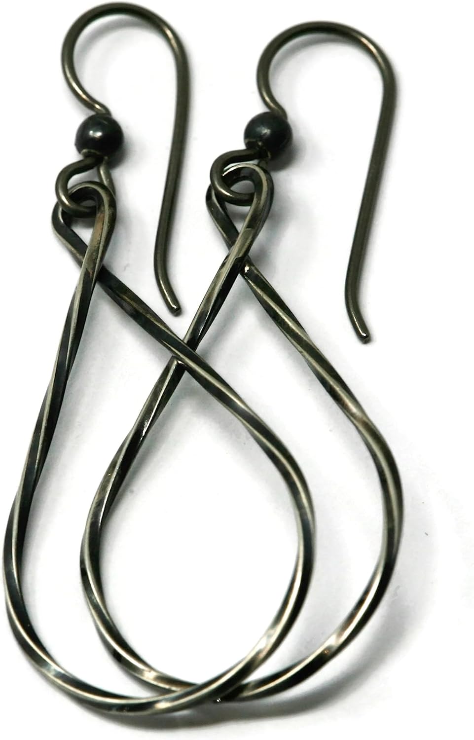 Narrow Teardrop Hoop Earrings - Handmade Hypoallergenic Design
