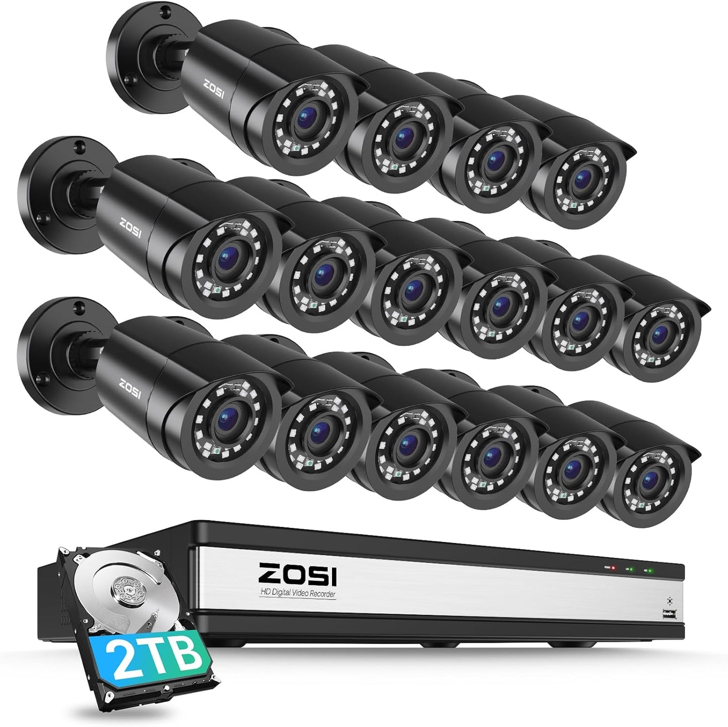 ZOSI 3K Lite 16Channel Security Camera System with AI Detection