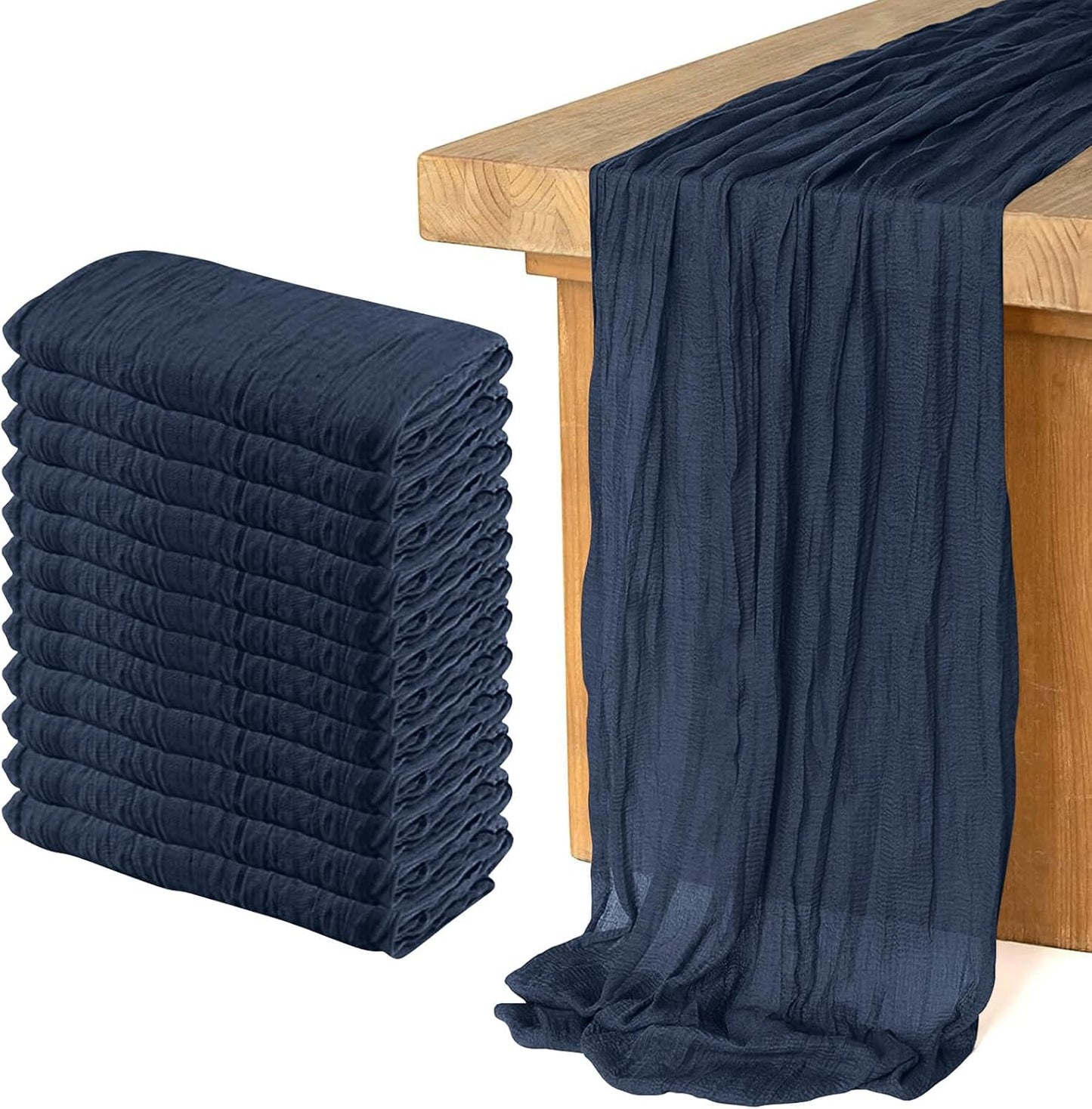 KEEPSHOWING 12 Pack Cheesecloth Table Runner for Events