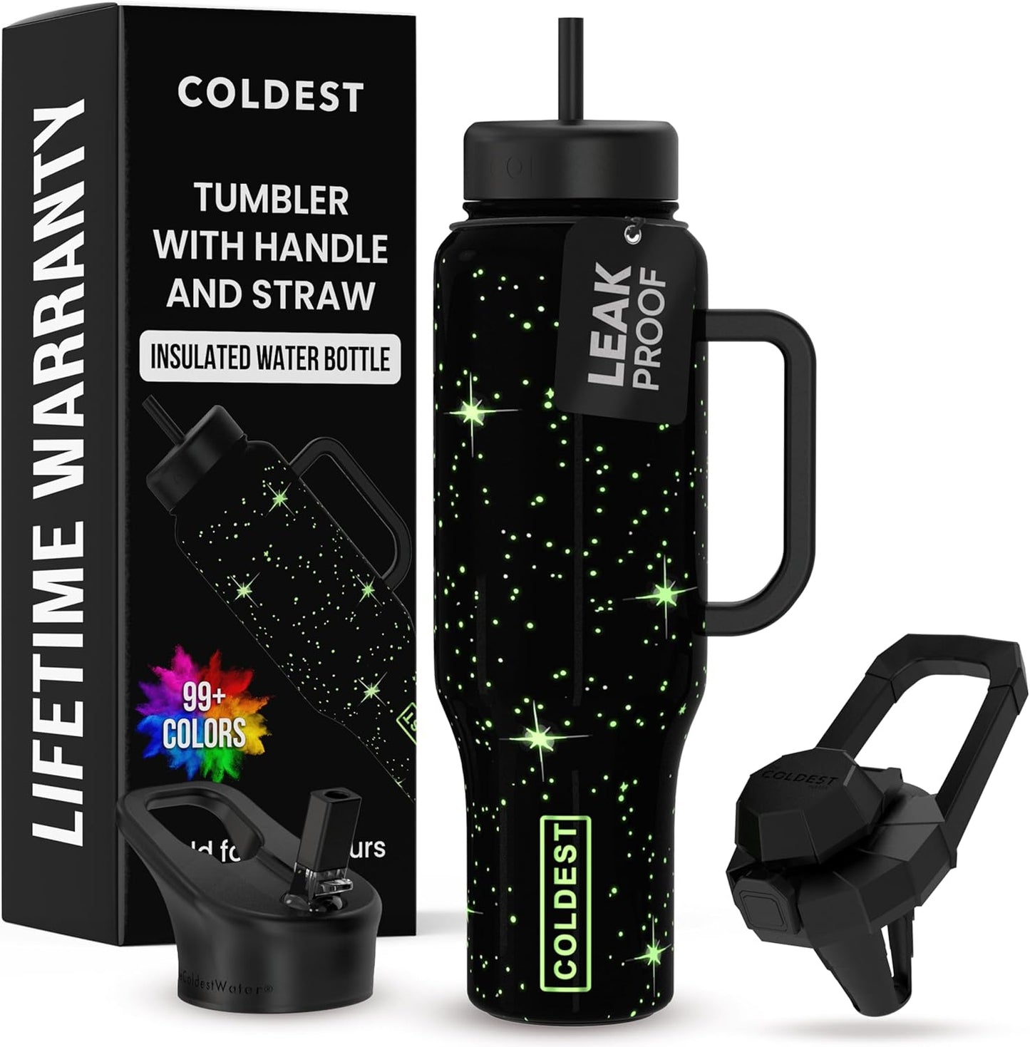 Coldest 40 oz Tumbler with Handle - Leak Proof Insulated Cup
