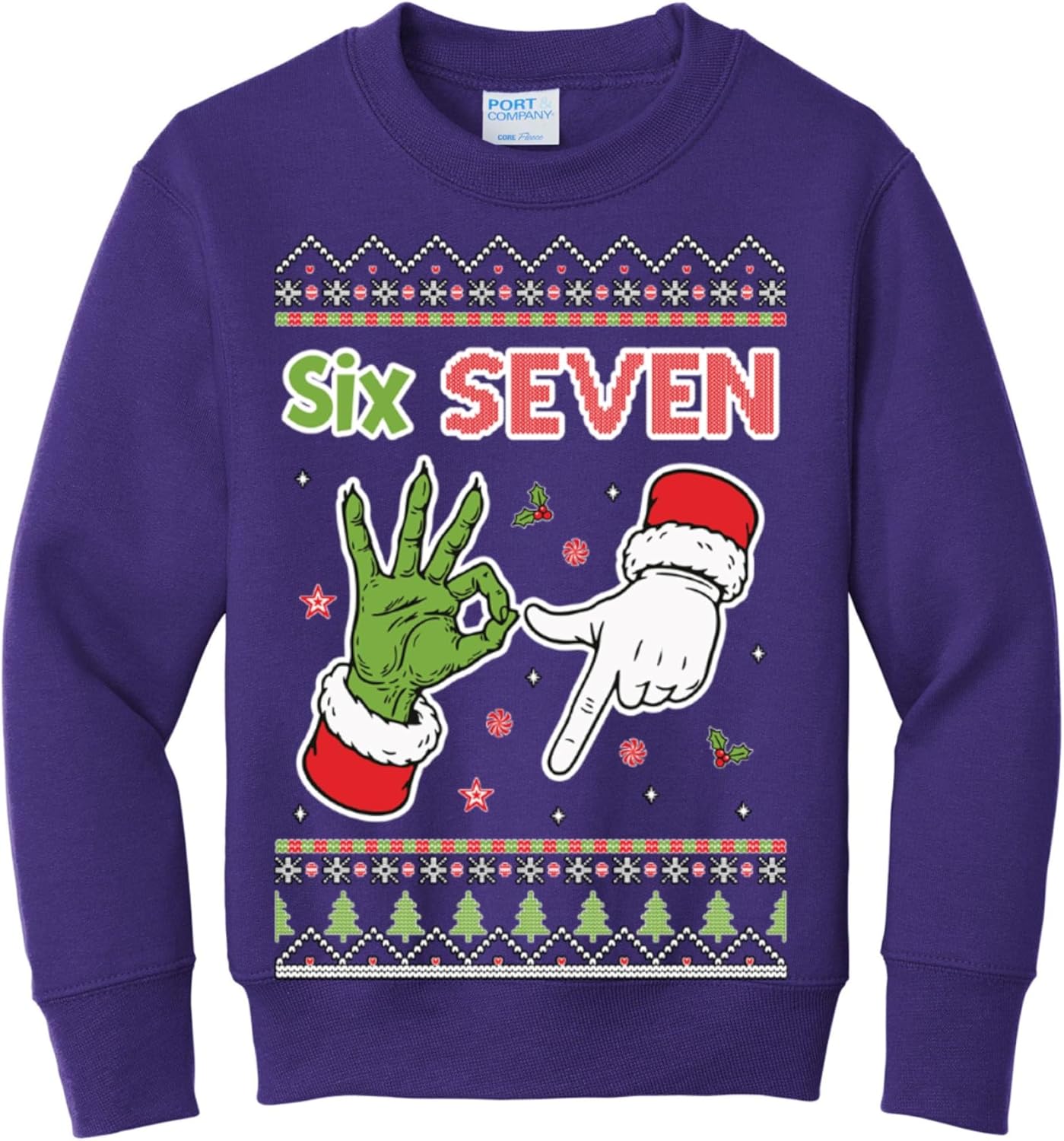 Funny Christmas Sweater for Kids - Ugly Santa Crewneck Sweatshirt