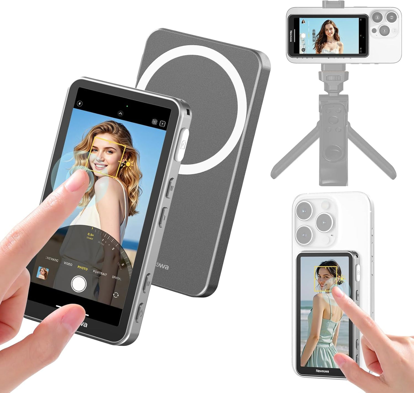 Newmowa Touchscreen Phone Vlog Selfie Monitor for iPhone 15/16