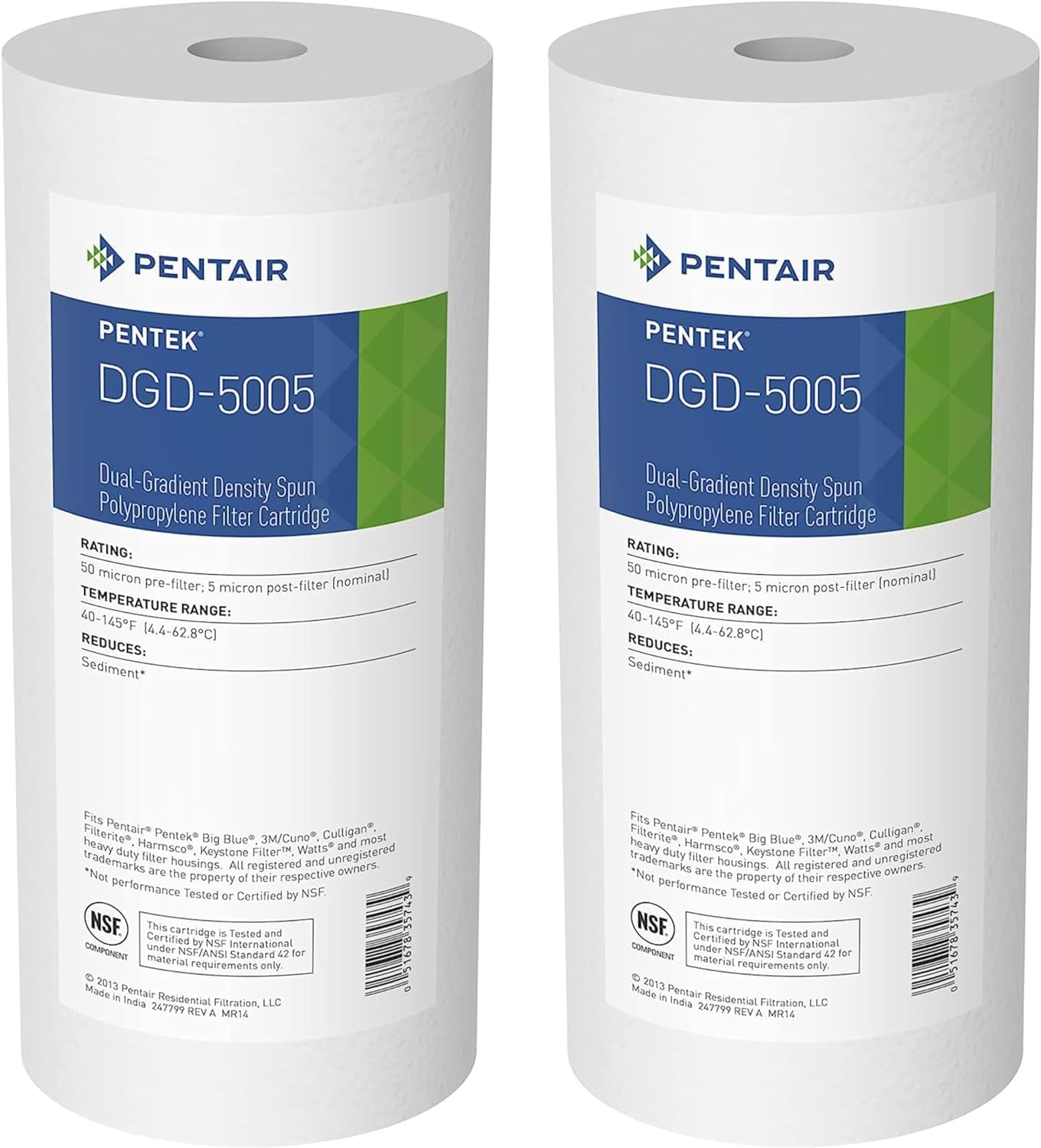Pentair Pentek DGD-5005 Big Blue Water Filter for Clean Water